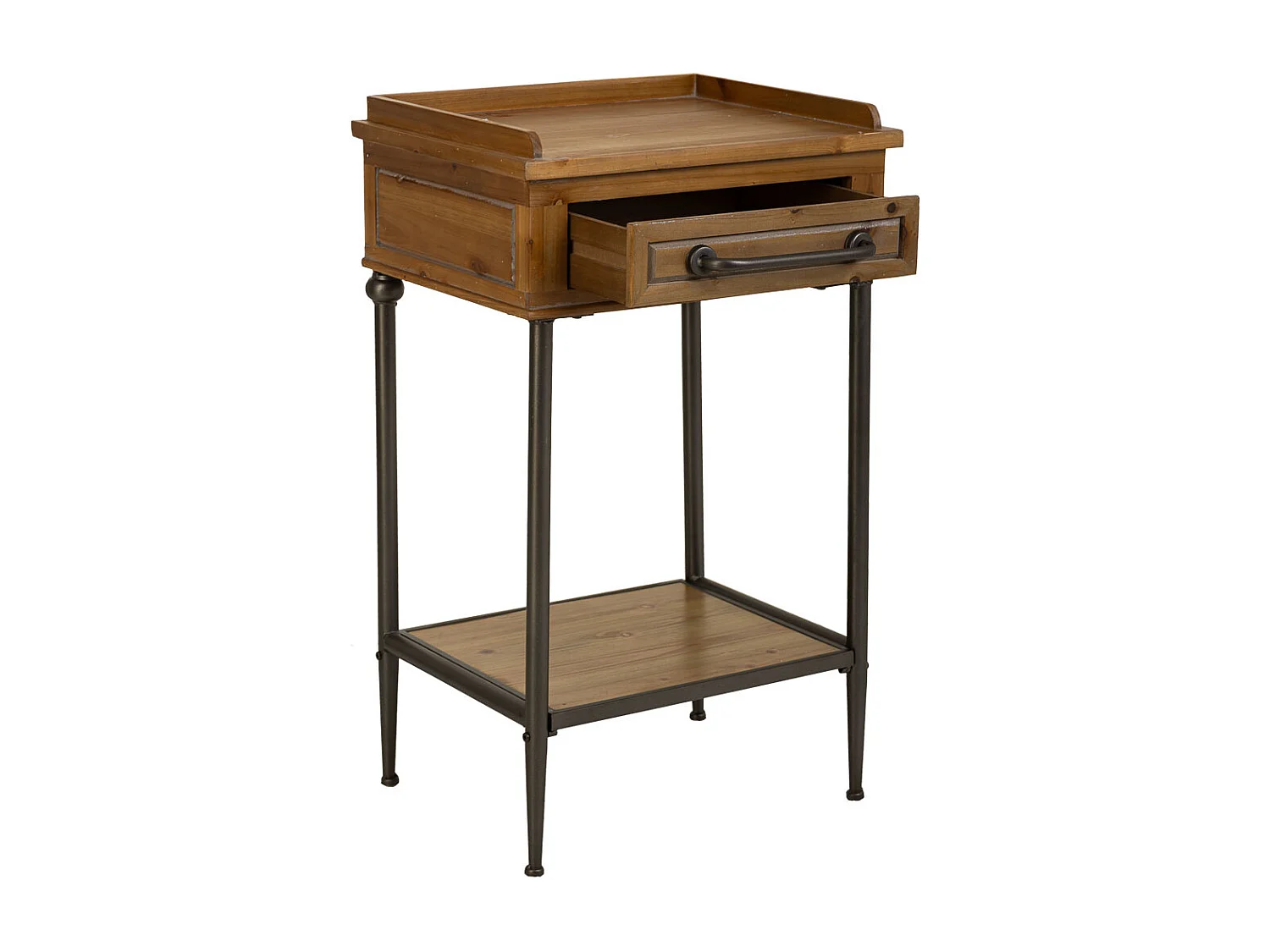 Braune Halle aus Holz und Metall, 50x38x82h cm