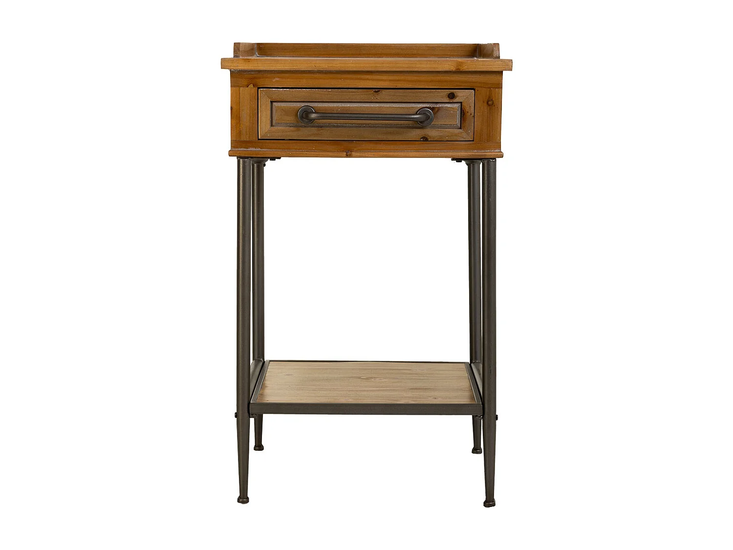 Braune Halle aus Holz und Metall, 50x38x82h cm