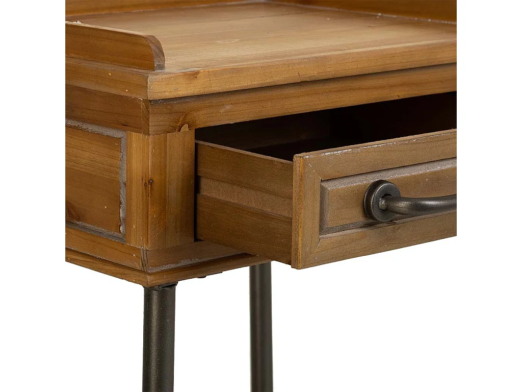 Braune Halle aus Holz und Metall, 50x38x82h cm