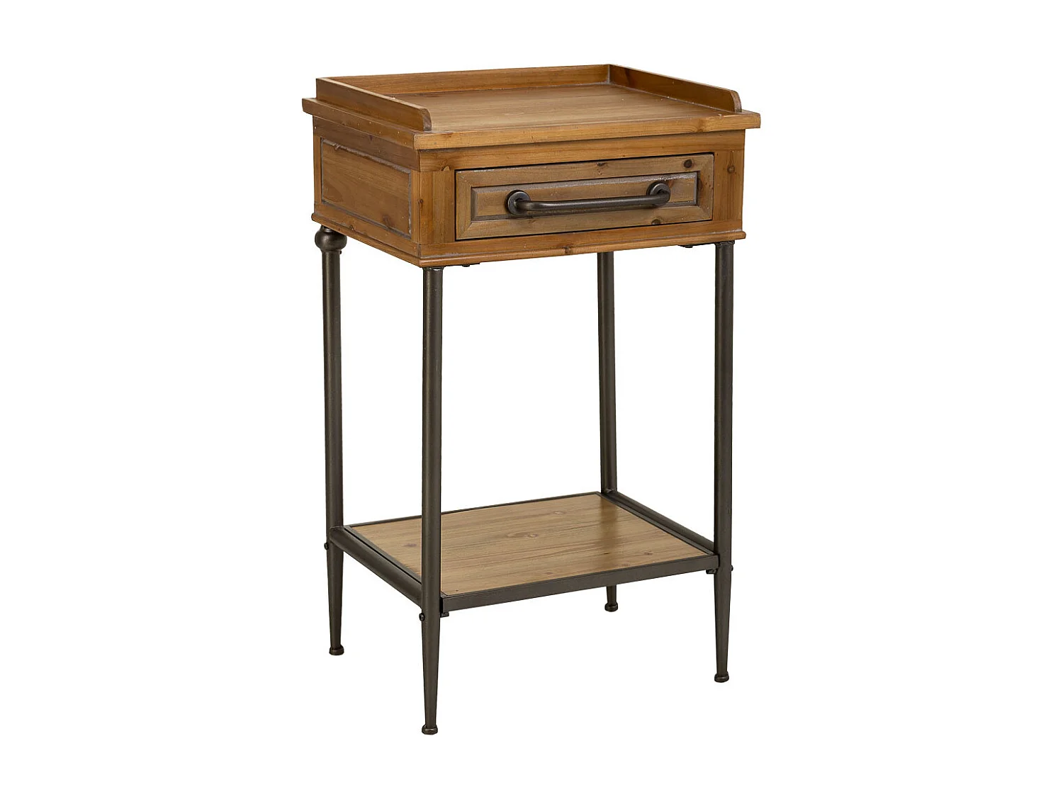 Braune Halle aus Holz und Metall, 50x38x82h cm