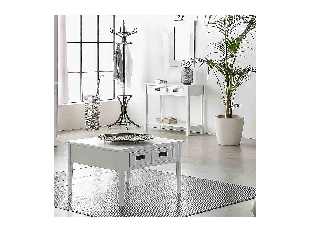 Meuble d'entrée en bois blanc 100x40x80h