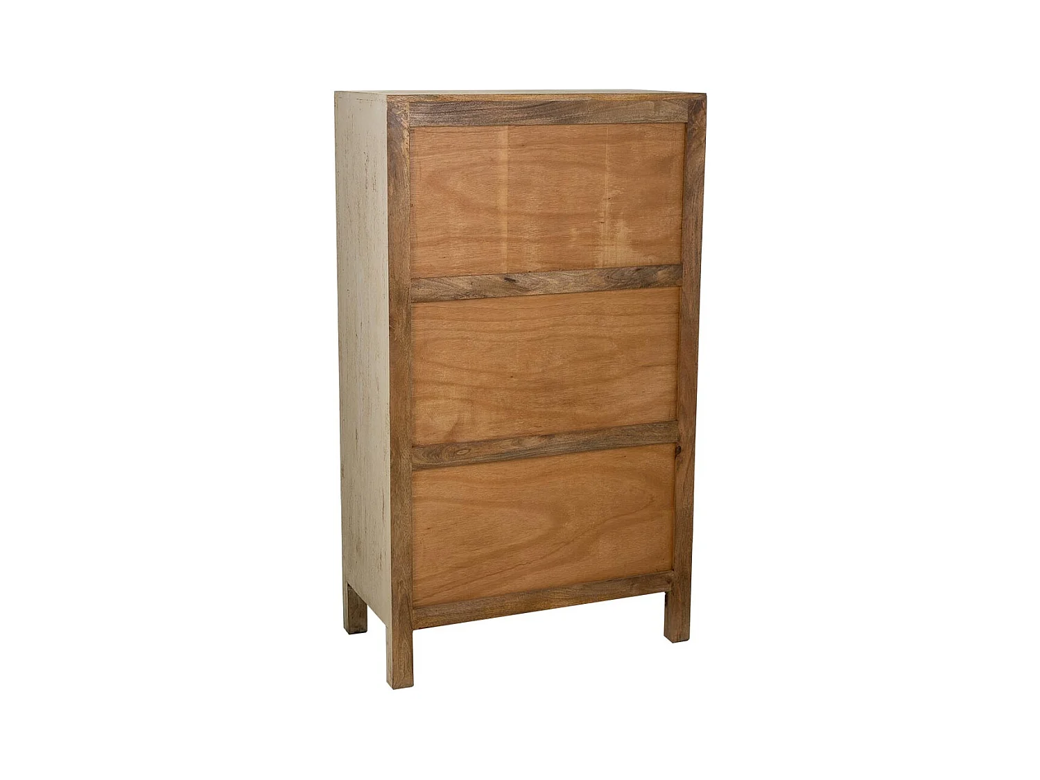 Armadio in legno intagliato artigianalmente a 2 ante beige 78x35x140