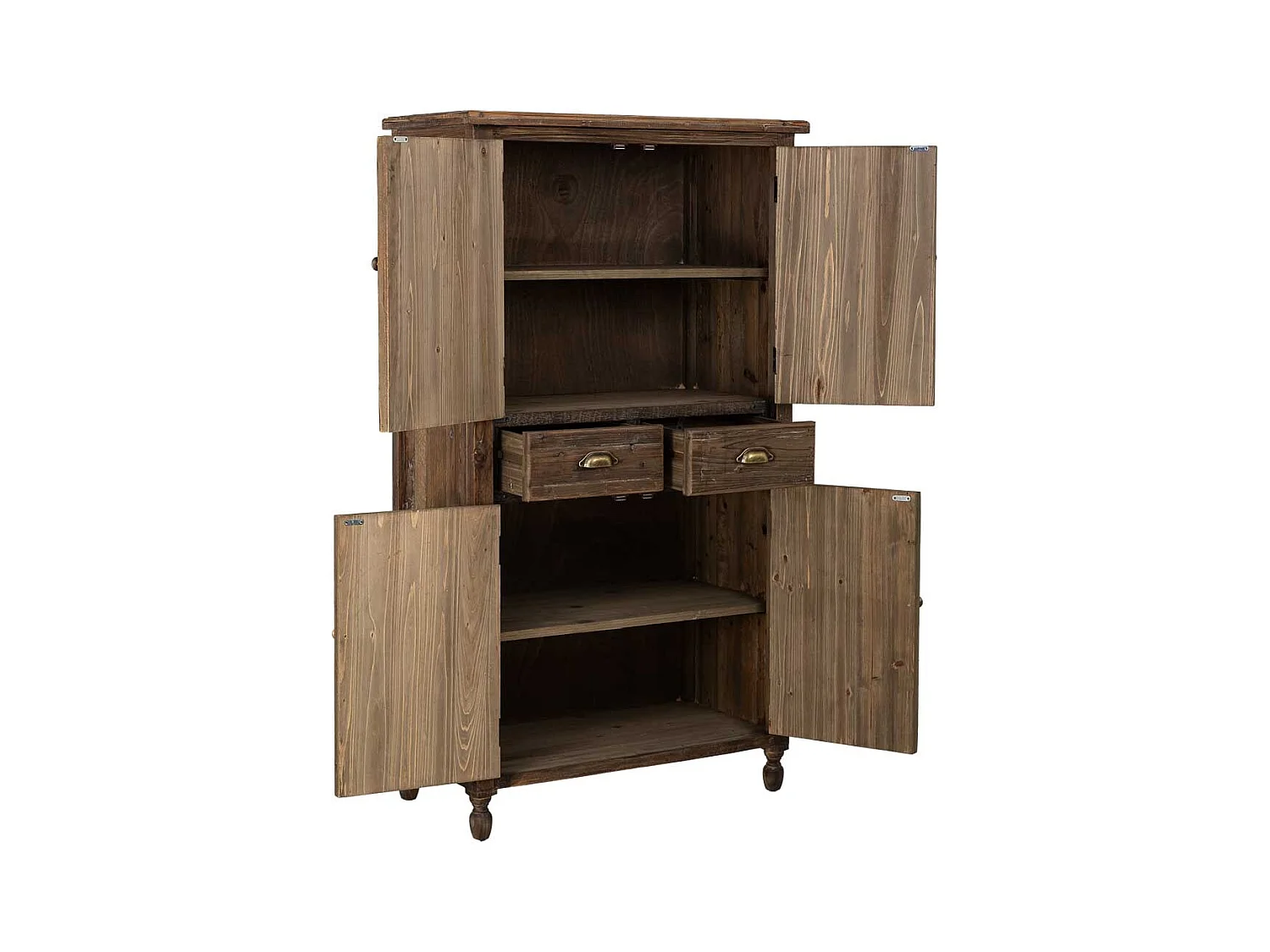 Armário em madeira com 4 portas e 2 gavetas 90x45x160h cm