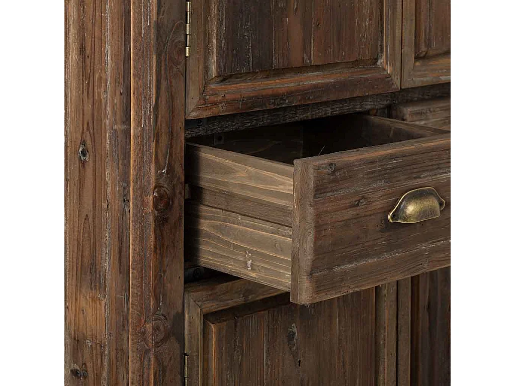 Armário em madeira com 4 portas e 2 gavetas 90x45x160h cm