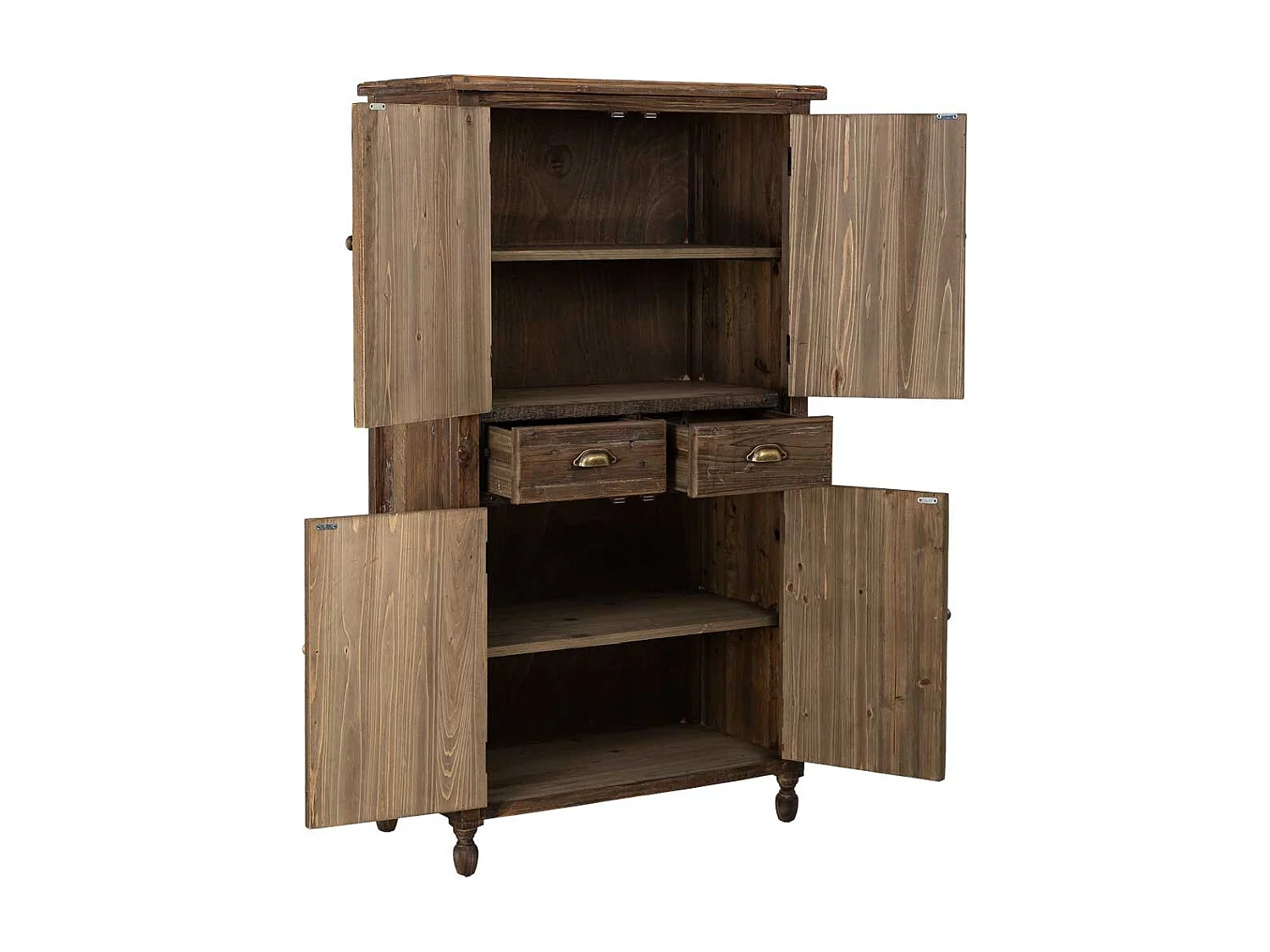 Armário em madeira com 4 portas e 2 gavetas 90x45x160h cm