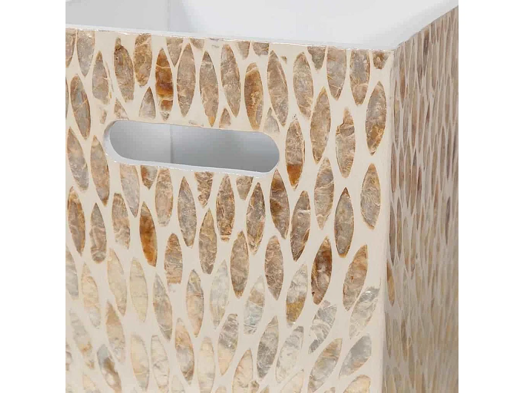 Paragüero cuadrado de madera y capiz marrón 20x20x57h cm