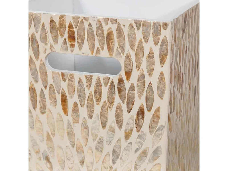 Paragüero cuadrado de madera y capiz marrón 20x20x57h cm