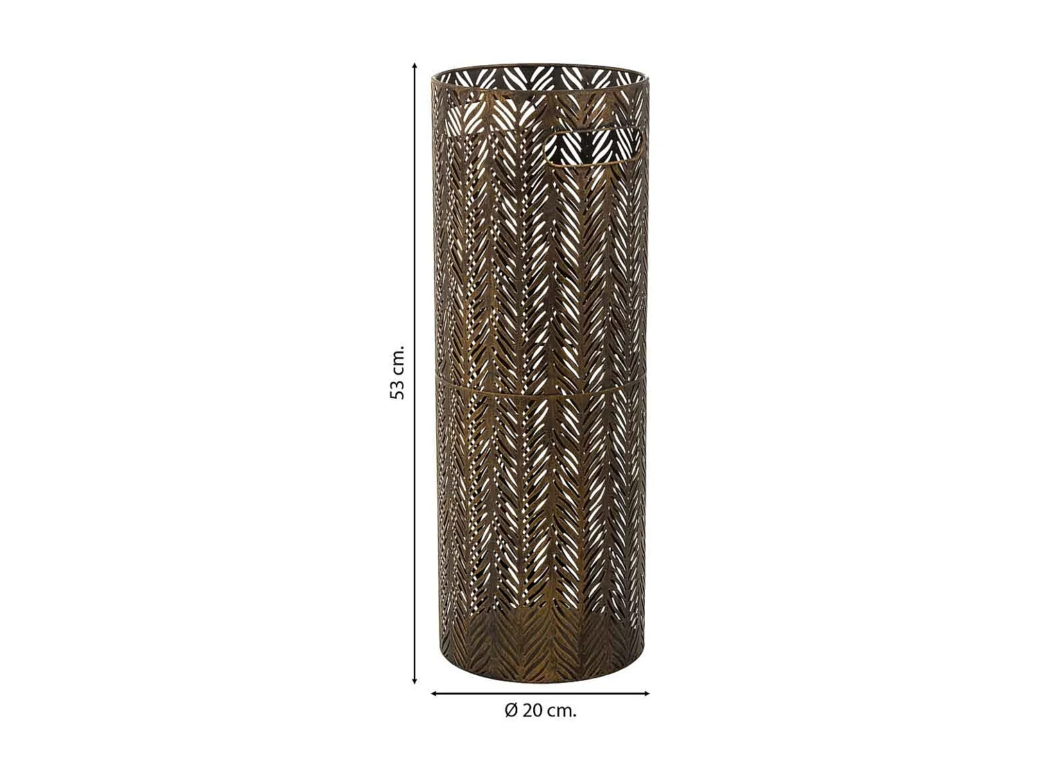 Paragüero redondo de metal dorado 20x20x53