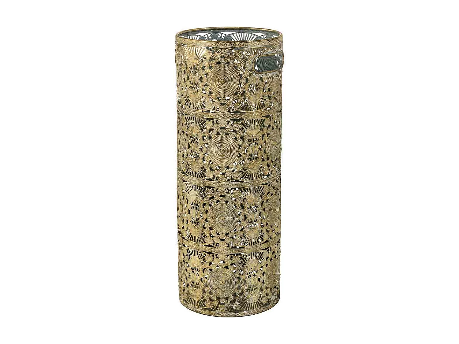Paragüero redondo de metal dorado 20x20x53h cm