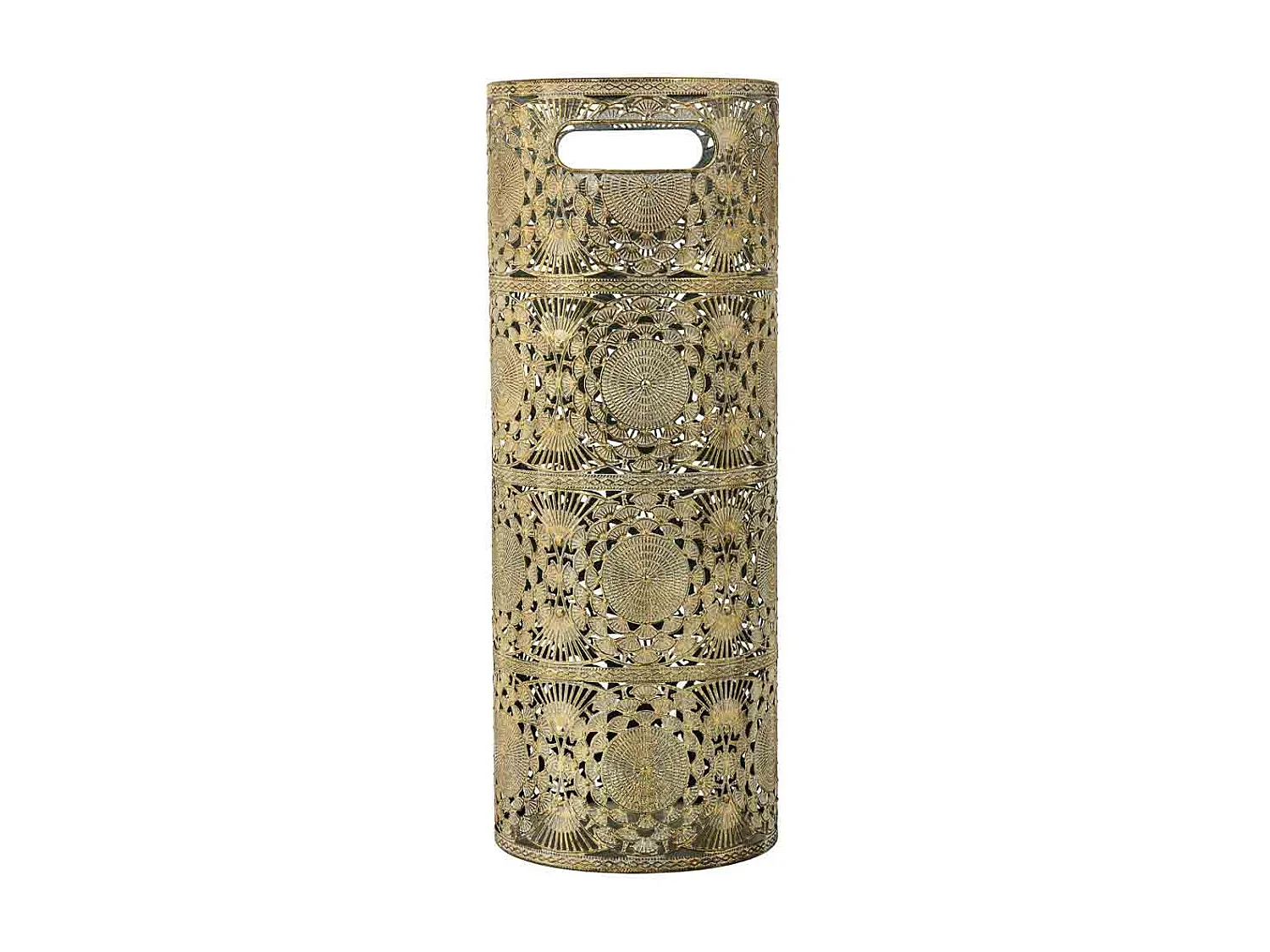 Paragüero redondo de metal dorado 20x20x53h cm