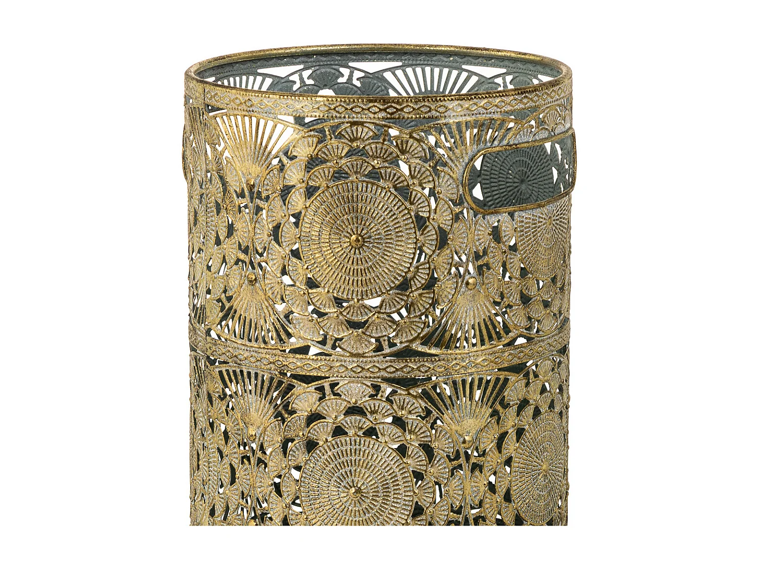 Paragüero redondo de metal dorado 20x20x53h cm