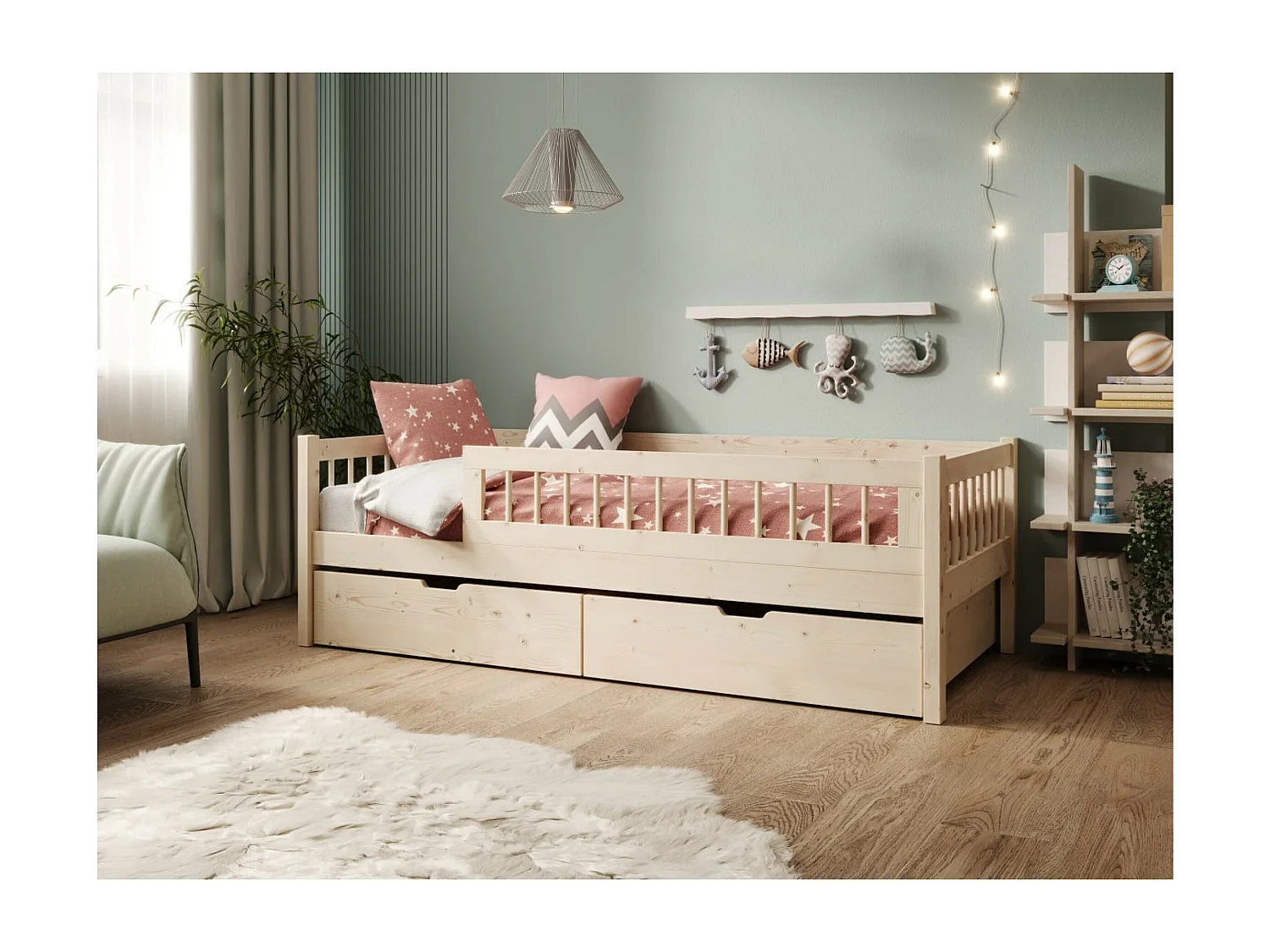 Lit Lora (70x140)/matelas inclus/Marron