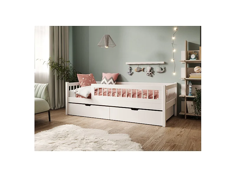 Lit Lora (70x140)/matelas inclus/blanche