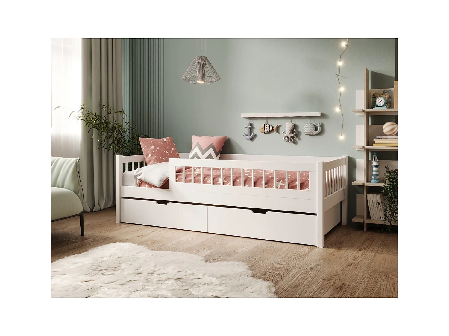 Letto Lora (70x140)/materasso incluso/bianca