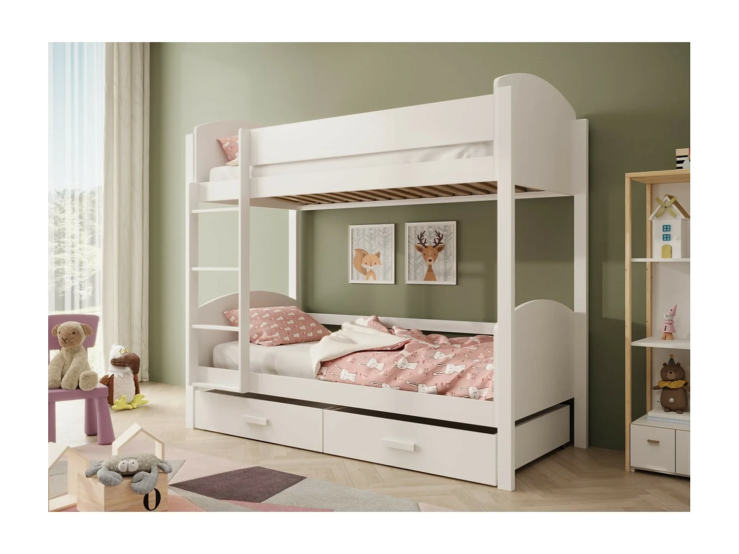 Letto Kori (90x200)/materasso incluso/bianco