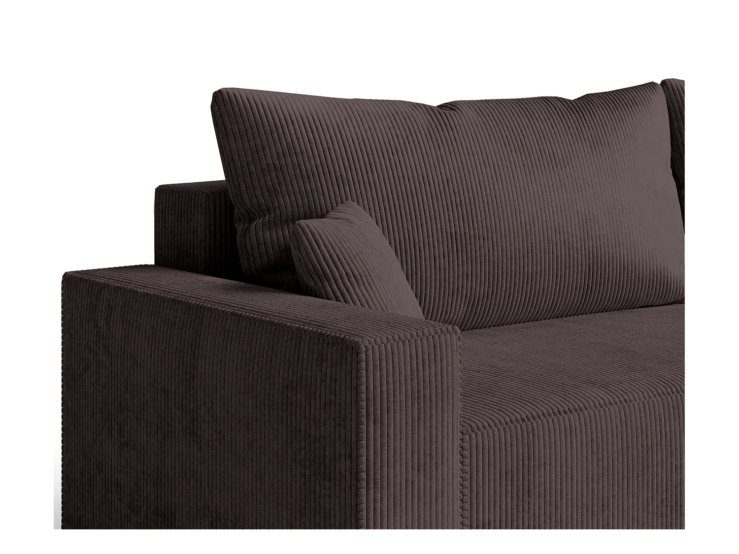 Emporius Lugo Canapé d'angle Convertible - Tissu Velours Côtelé, Canapé d'angle avec Rangement - Droite, Brun (LincolD 29)