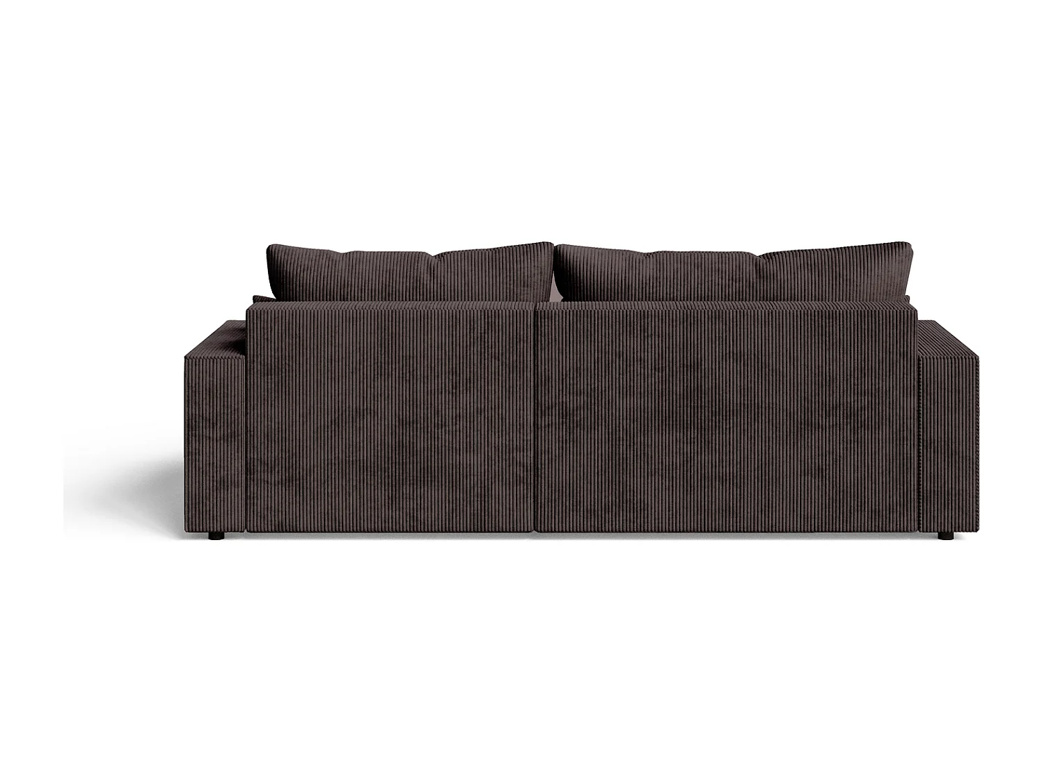 Emporius Lugo Canapé d'angle Convertible - Tissu Velours Côtelé, Canapé d'angle avec Rangement - Droite, Brun (LincolD 29)