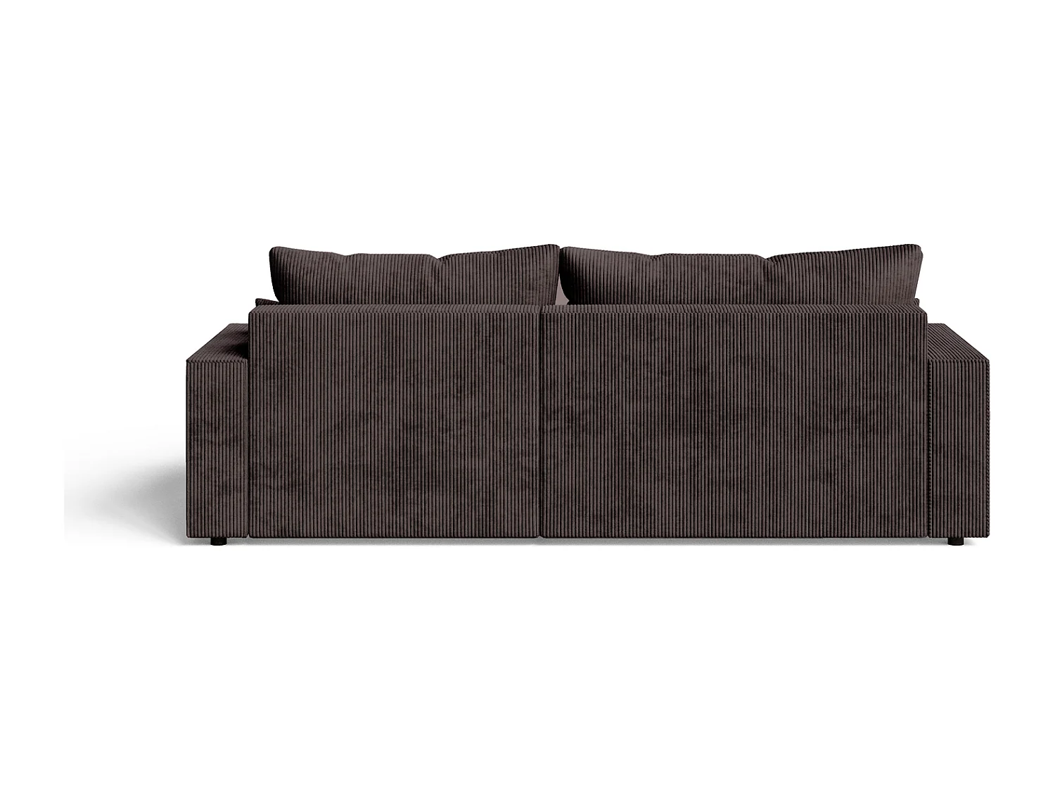Emporius Lugo Hoekbank 250 cm - L-Vorm, sofa met slaapfunctie, rechts, ribfluweel Bruin (LincolnD 29)