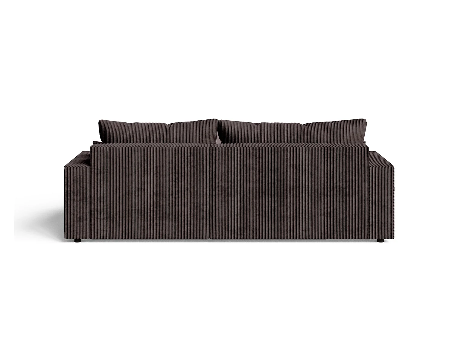 Hoekbank met slaapfunctie Lugo 250 cm, L-vorm, sofa, rechts, ribfluweel bruin
