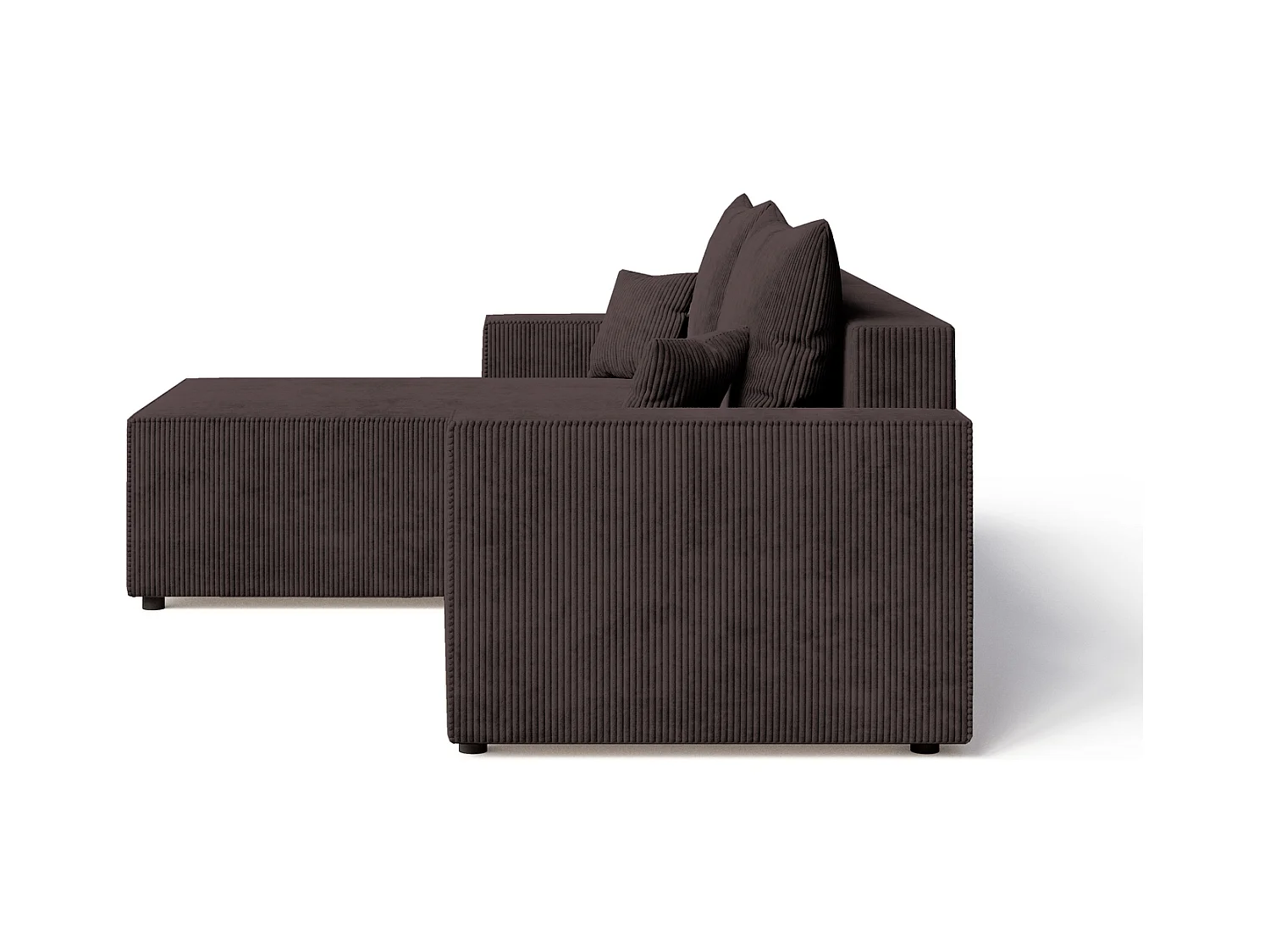 Emporius Lugo Canapé d'angle Convertible - Tissu Velours Côtelé, Canapé d'angle avec Rangement - Gauche, Brun (LincolD 29)