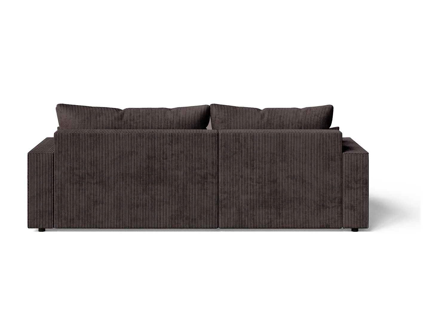 Emporius Lugo Hoekbank 250 cm - L-Vorm, sofa met slaapfunctie, links, ribfluweel Bruin (LincolnD 29)