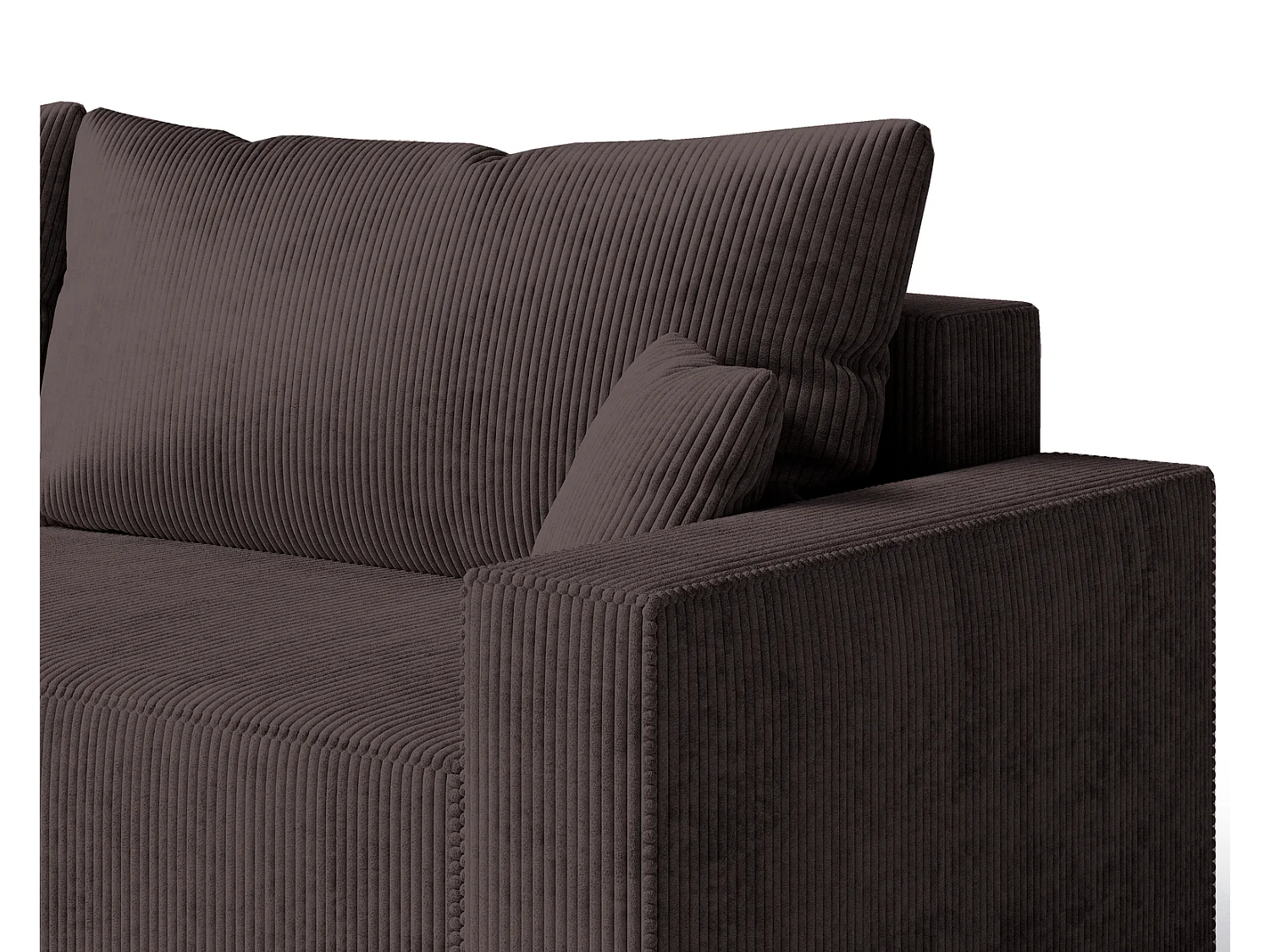 Emporius Lugo Hoekbank 250 cm - L-Vorm, sofa met slaapfunctie, links, ribfluweel Bruin (LincolnD 29)