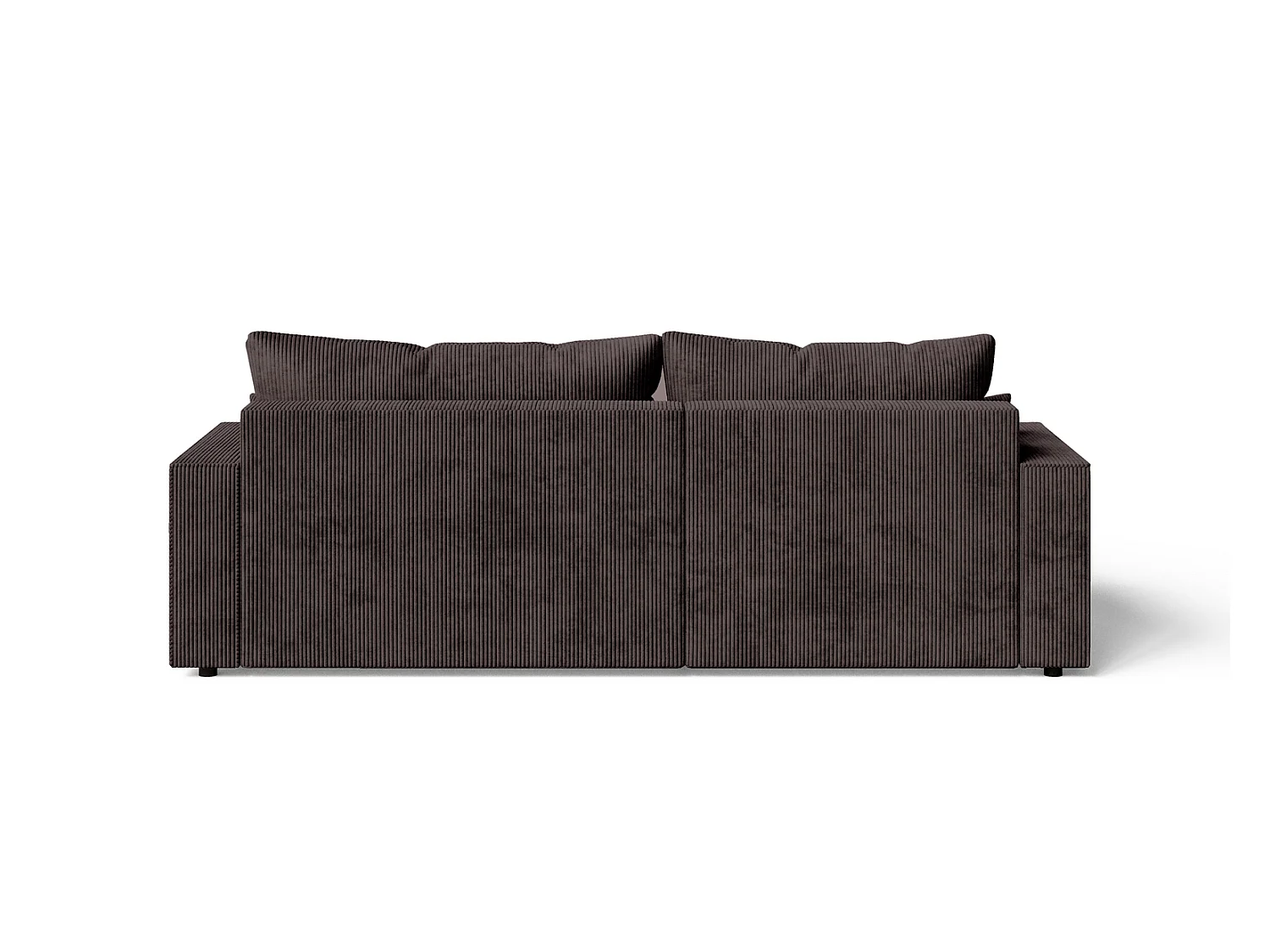 Hoekbank met slaapfunctie Lugo 250 cm, L-vorm, sofa, links, ribfluweel bruin