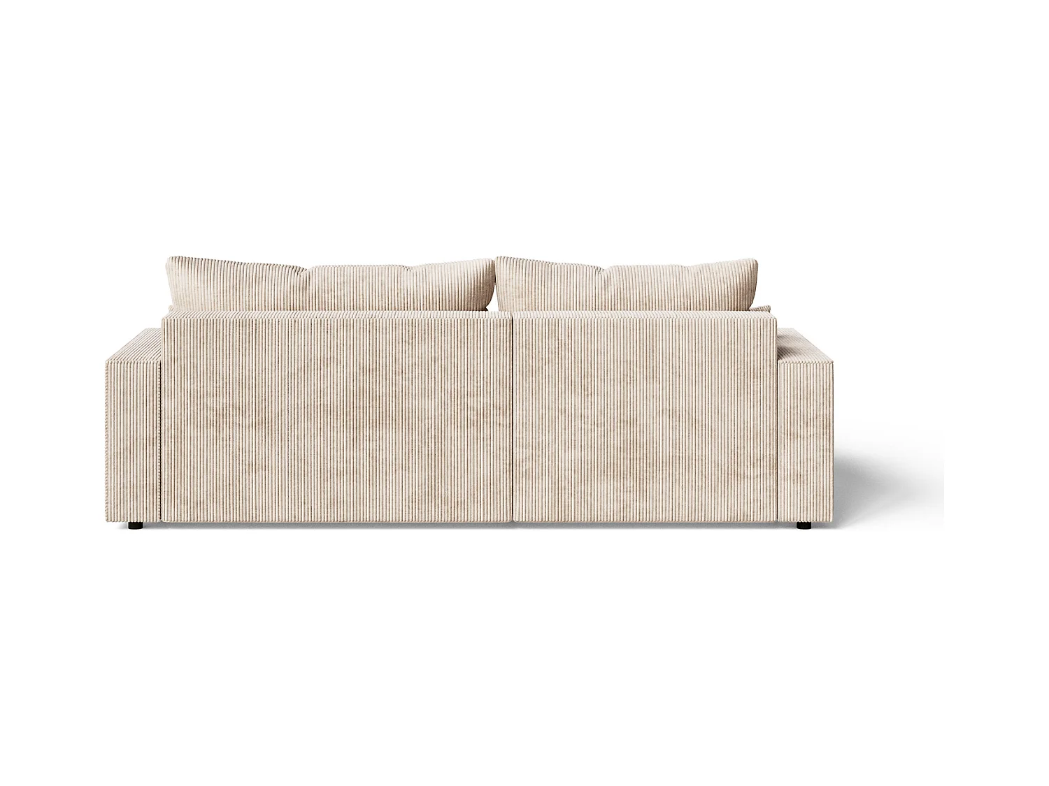 Emporius Lugo Hoekbank 250 cm - L-Vorm, sofa met slaapfunctie, links, ribfluweel Beige (LincolnD 4)
