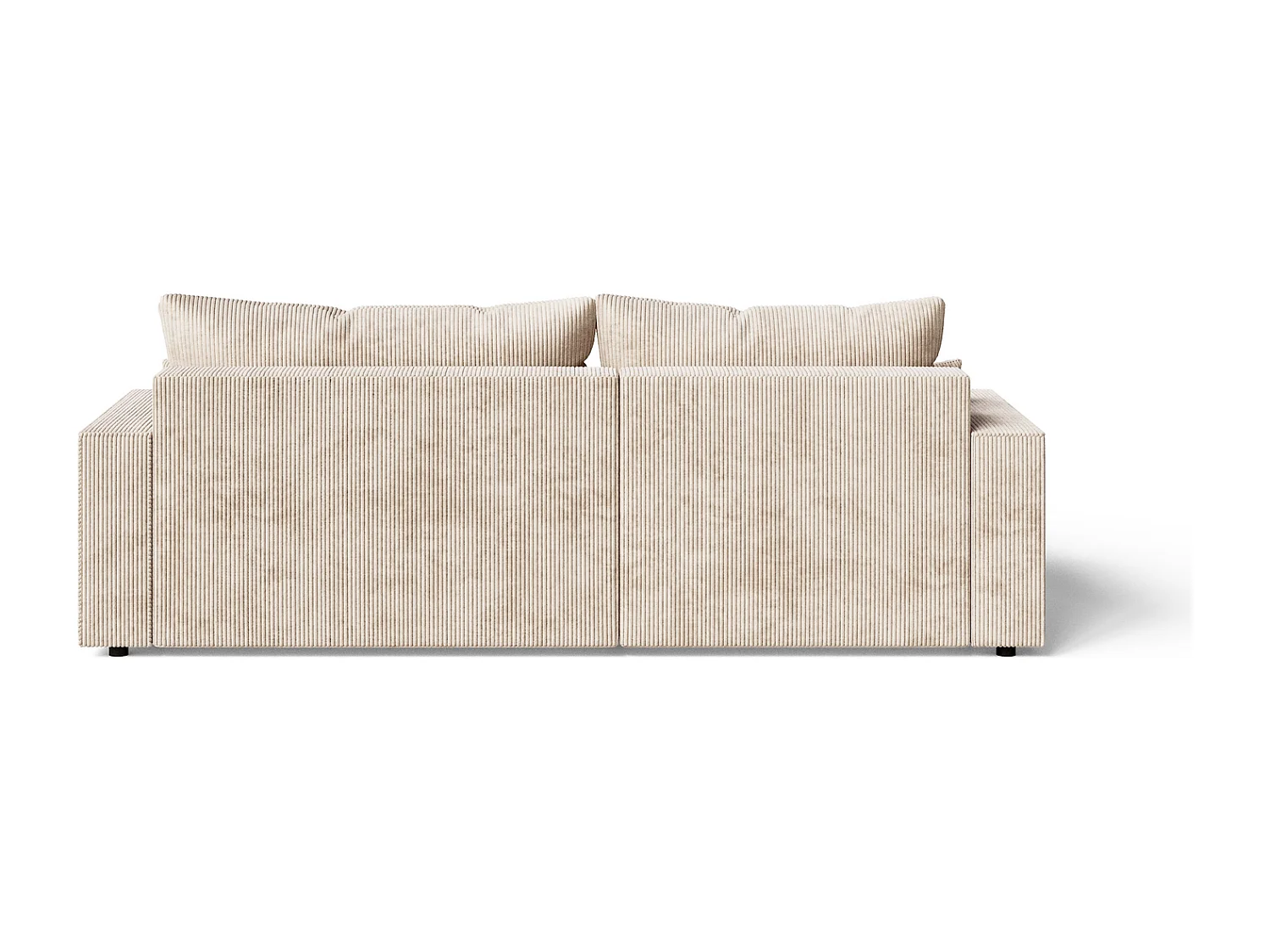Emporius Lugo Hoekbank 250 cm - L-Vorm, sofa met slaapfunctie, links, ribfluweel Beige (LincolnD 4)