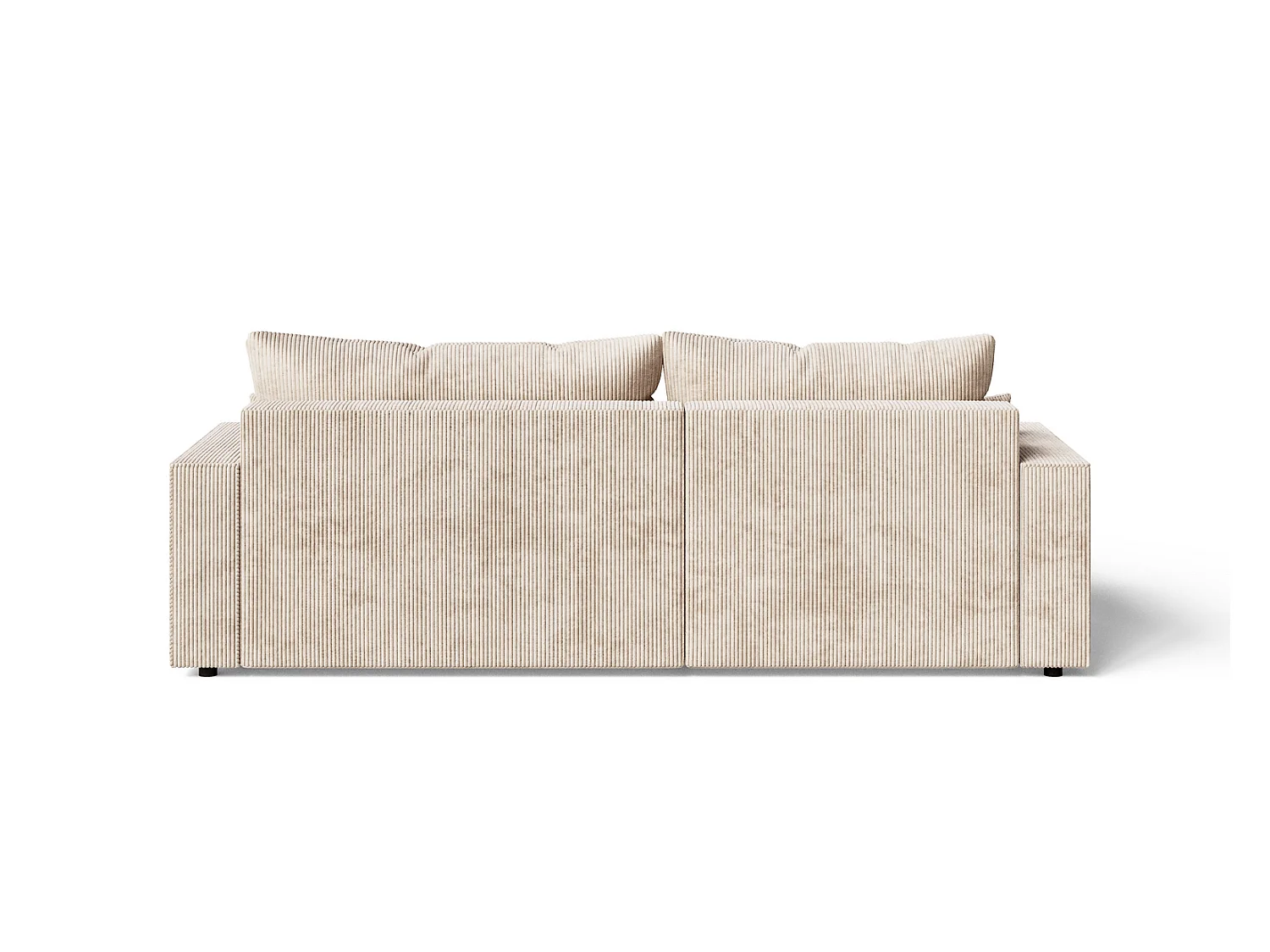 Canapé d'angle convertible Lugo, avec coffre de rangement, velours côtelé, gauche, beige