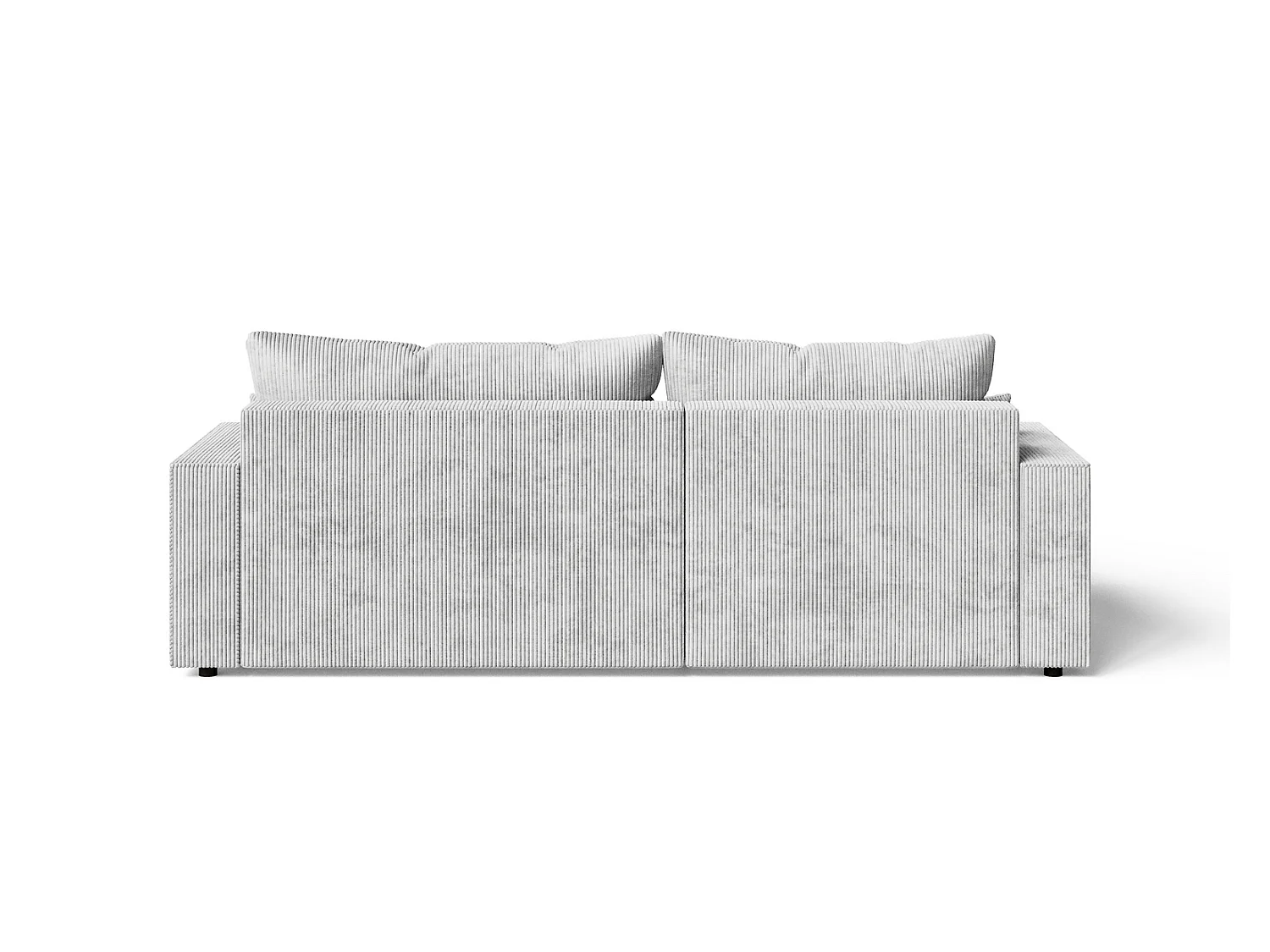 Hoekbank met slaapfunctie Lugo 250 cm, L-vorm, sofa, links, ribfluweel lichtgrijs