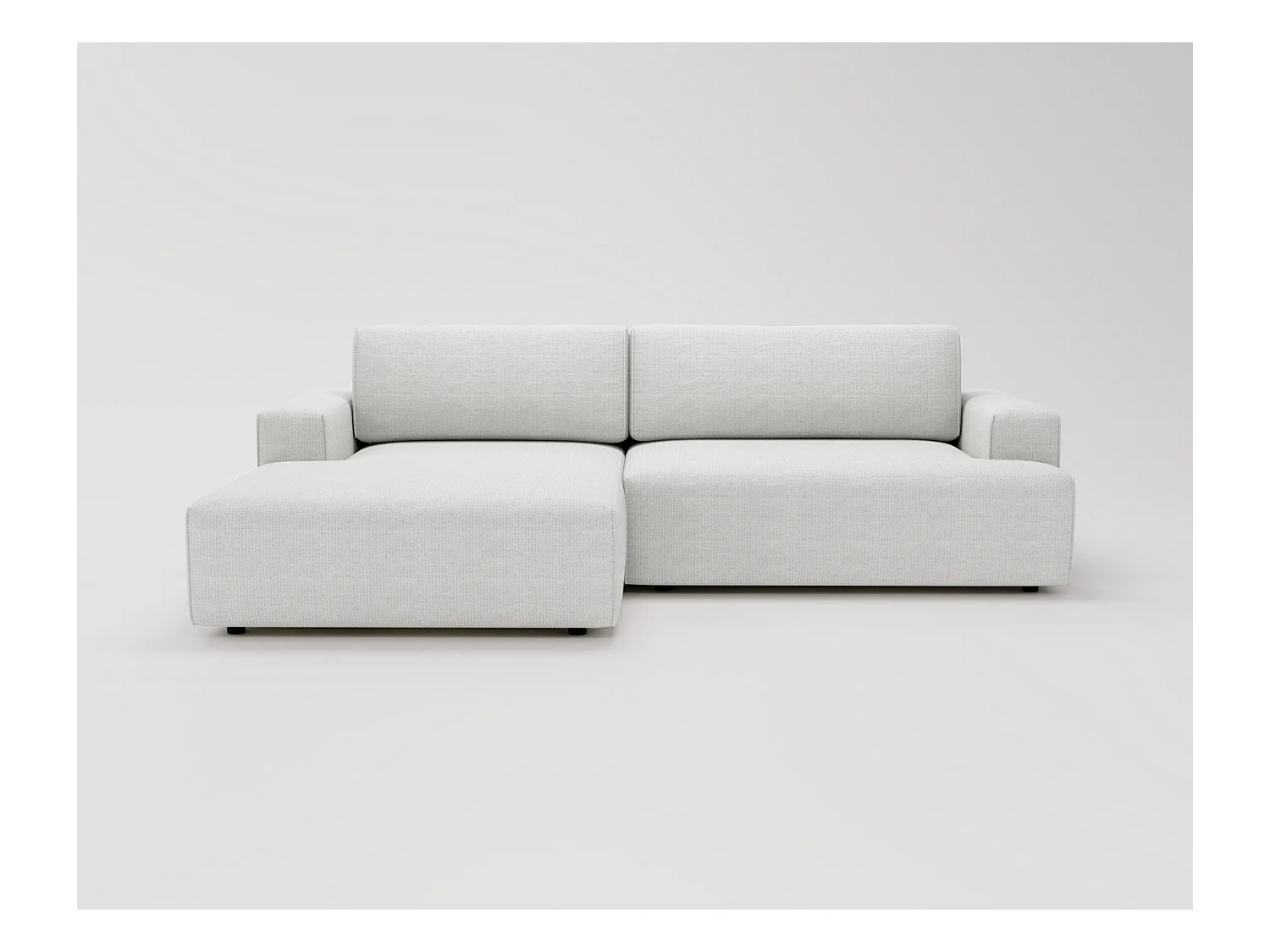 Emporius Boston narożnik rozkładany do salonu - sofa z funkcją spania, mały narożnik, pojemnik na pościel, lewostronny - narożnik kremowy (Memphis 1)