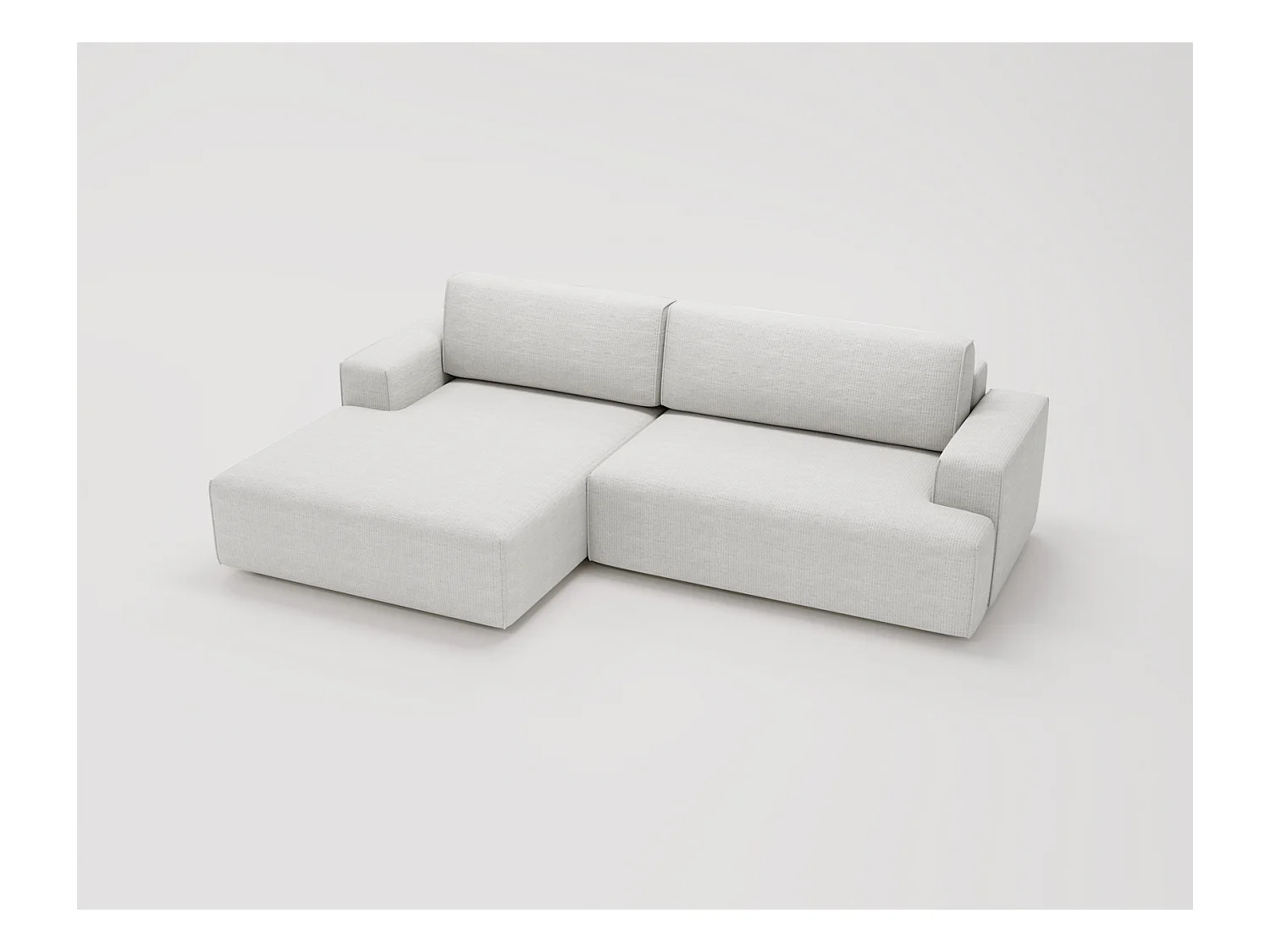 Emporius Boston narożnik rozkładany do salonu - sofa z funkcją spania, mały narożnik, pojemnik na pościel, lewostronny - narożnik kremowy (Memphis 1)