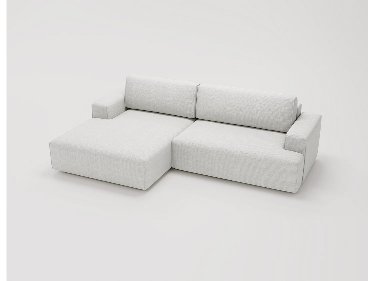 Emporius Boston Hoekbank L-Vorm - bank met slaapfunctie et bedlade - slaapbank 270 cm, links, cremé (Memphis 1)