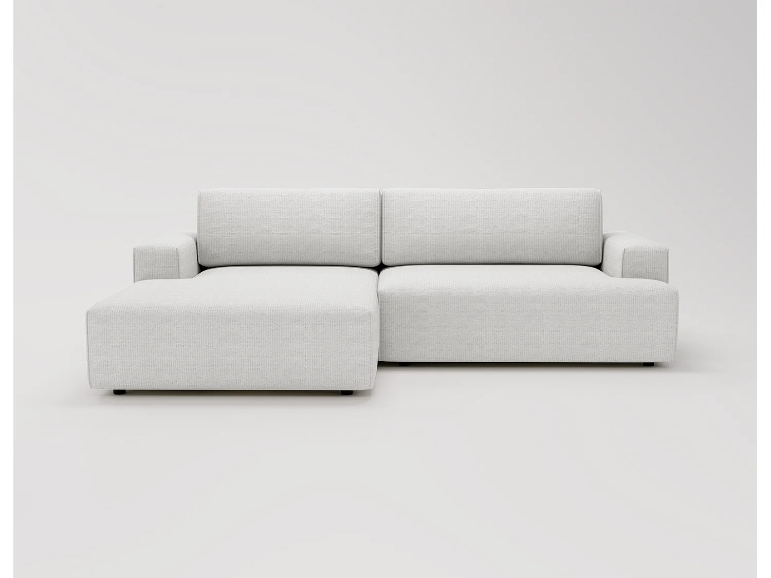 Canapé d'angle convertible Boston, canapé-lit 270 cm avec coffre de rangement, 4 places, gauche, crème