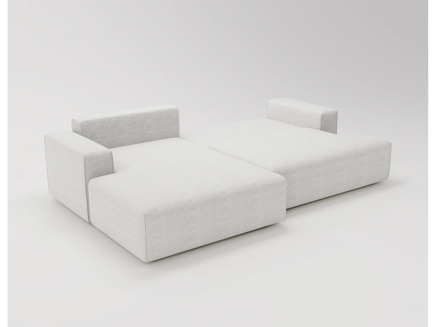 Canapé d'angle convertible Boston, canapé-lit 270 cm avec coffre de rangement, 4 places, gauche, crème