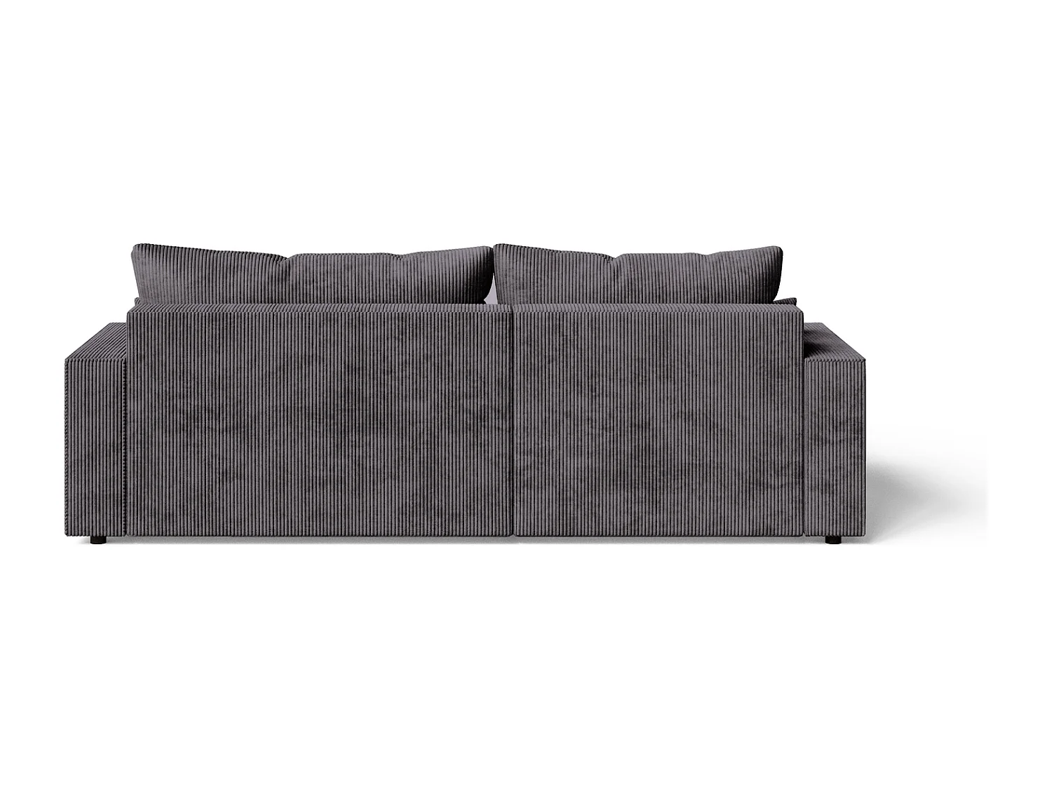 Emporius Lugo Hoekbank 250 cm - L-Vorm, sofa met slaapfunctie, links, ribfluweel Grijs (LincolnD 96)