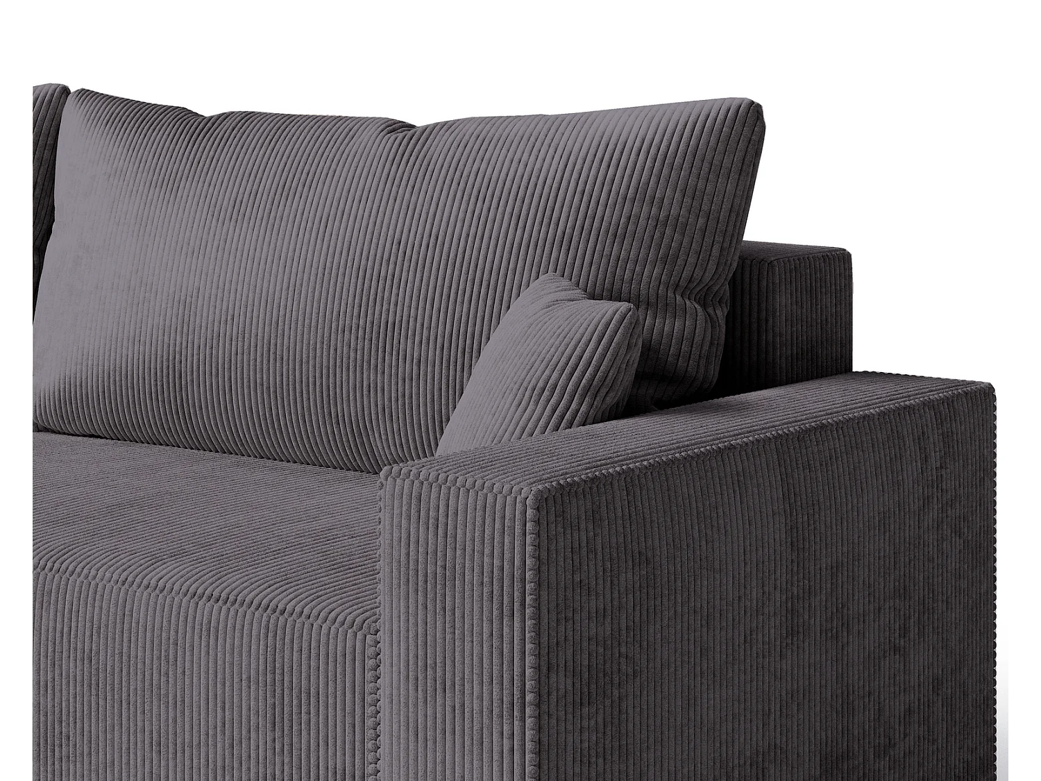 Emporius Lugo Hoekbank 250 cm - L-Vorm, sofa met slaapfunctie, links, ribfluweel Grijs (LincolnD 96)