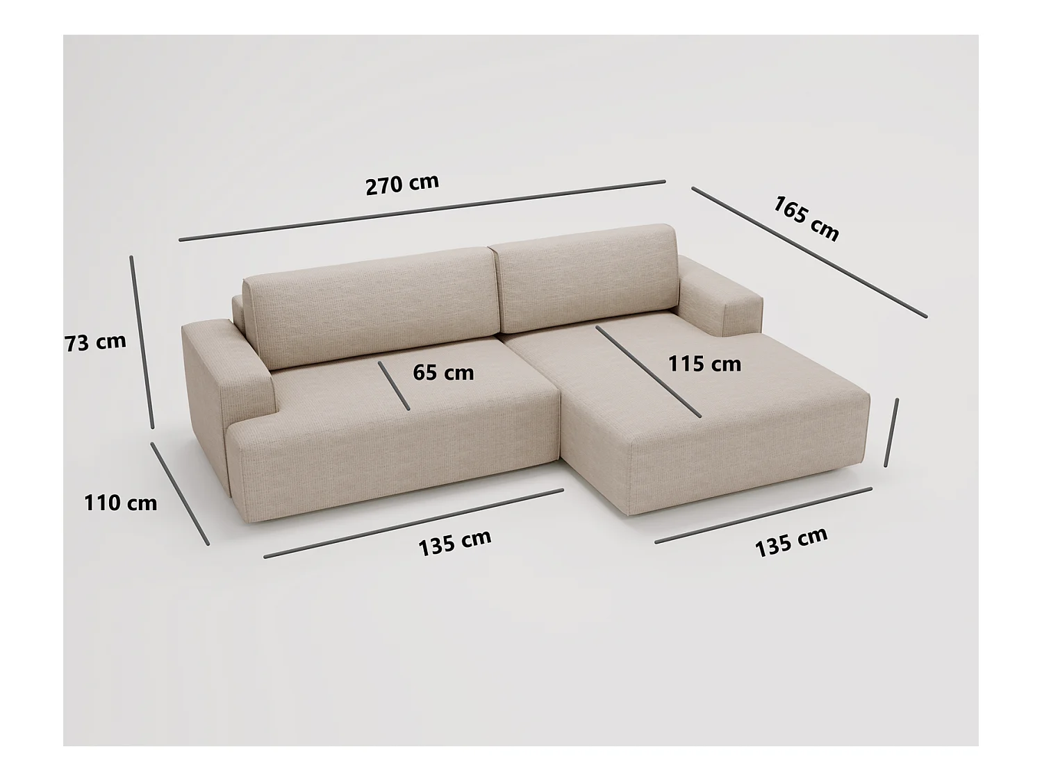 Emporius Boston narożnik rozkładany do salonu - sofa z funkcją spania, mały narożnik, pojemnik na pościel, lewostronny - narożnik beżowy (Memphis 3)