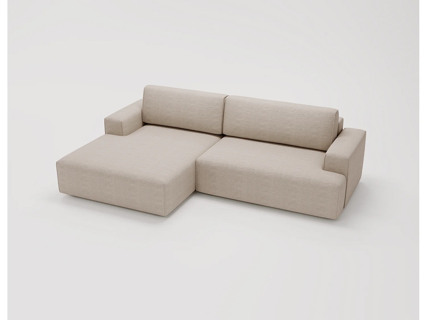 Emporius Boston Canapé d'Angle Convertible 270 cm - Canapé-lit, Sofa avec Rangement, 4 Places - Canapé d'Angle Forme L, Gauche, Beige (Memphis 3)
