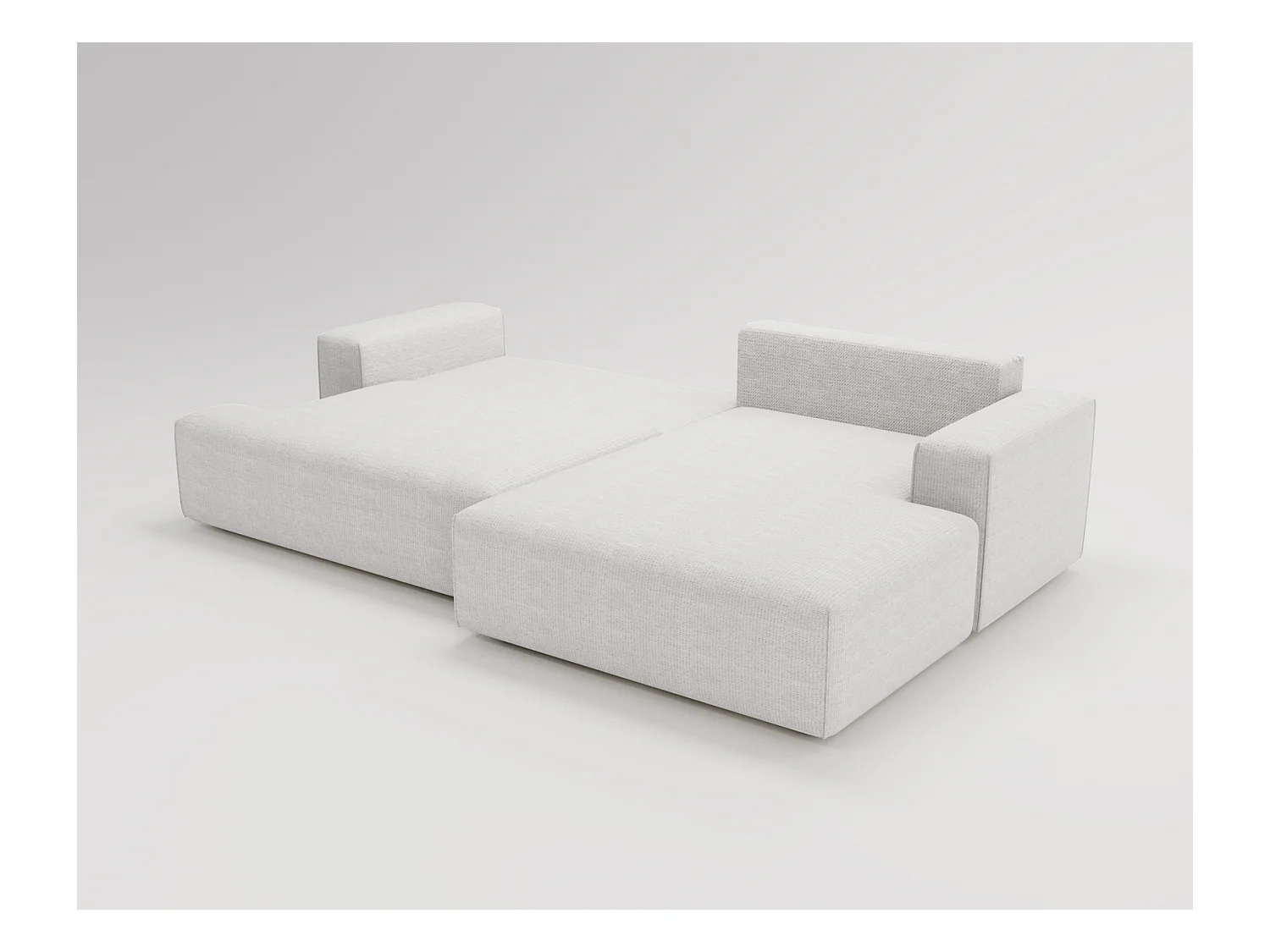 Emporius Boston narożnik rozkładany do salonu - sofa z funkcją spania, mały narożnik, pojemnik na pościel, prawostronny - narożnik kremowy (Memphis 1)