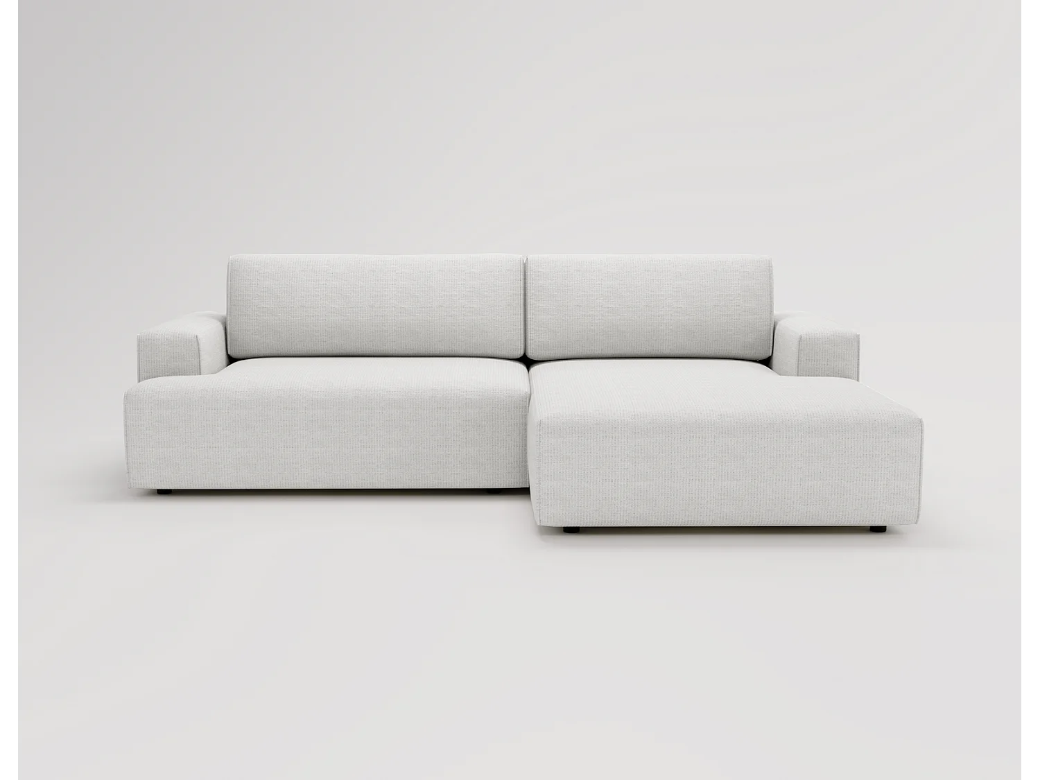 Emporius Boston Hoekbank L-Vorm - bank met slaapfunctie et bedlade - slaapbank 270 cm, rechts, cremé (Memphis 1)