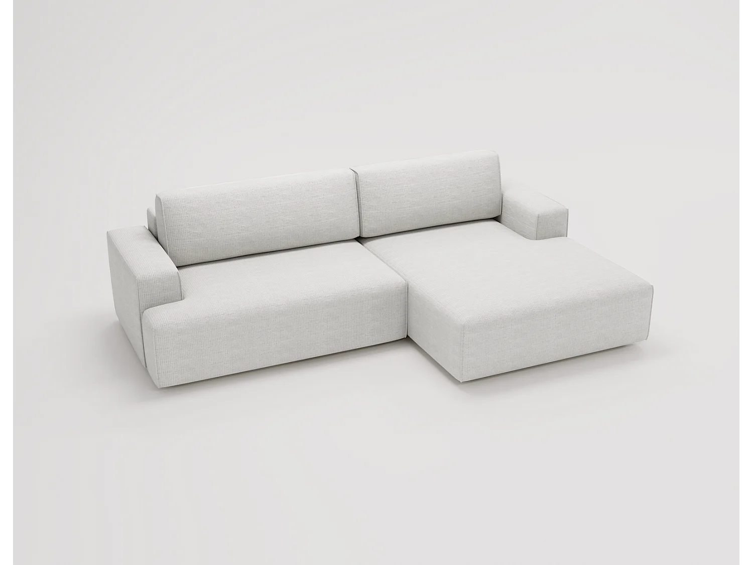 Emporius Boston Hoekbank L-Vorm - bank met slaapfunctie et bedlade - slaapbank 270 cm, rechts, cremé (Memphis 1)