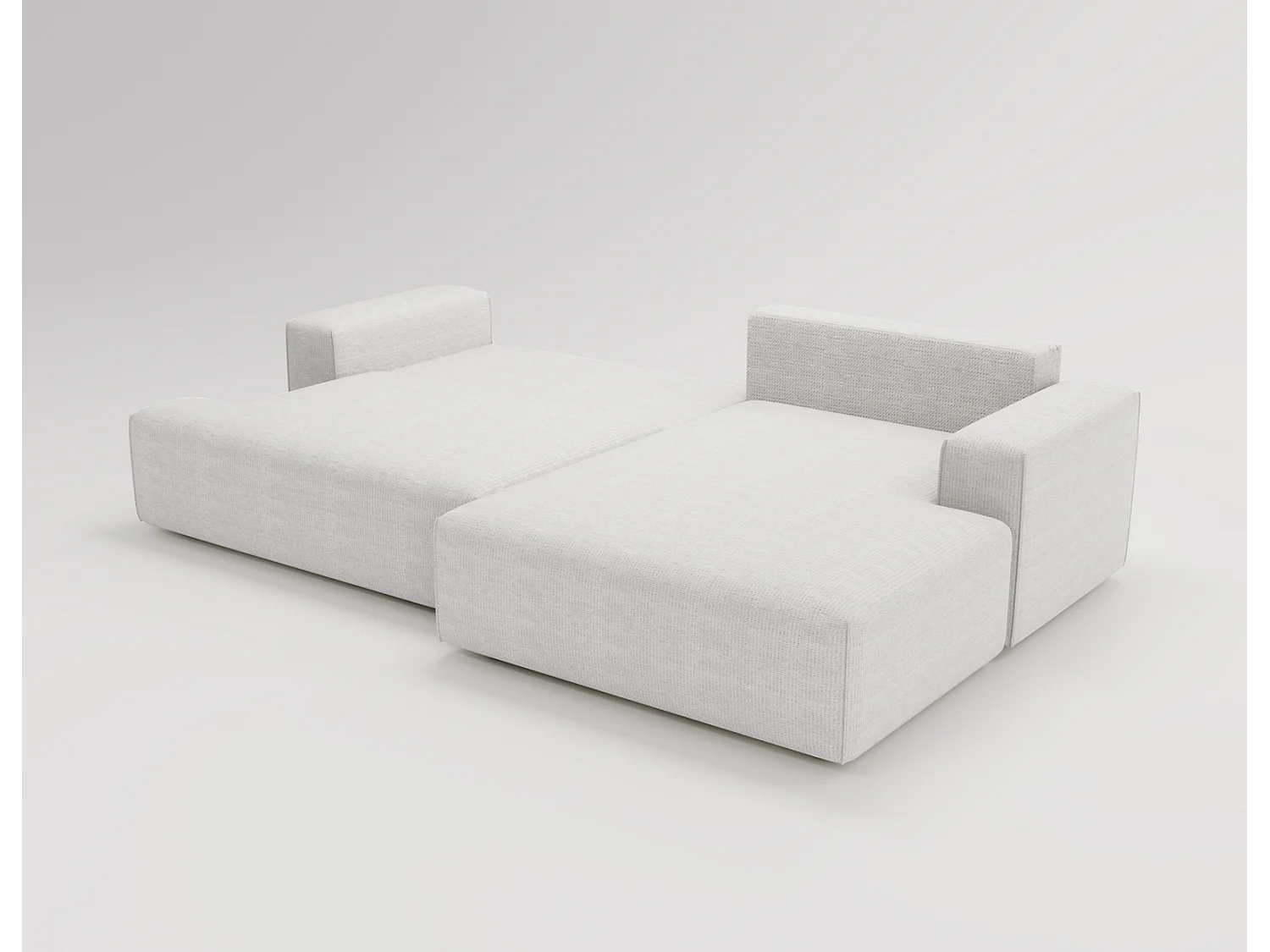 Emporius Boston Hoekbank L-Vorm - bank met slaapfunctie et bedlade - slaapbank 270 cm, rechts, cremé (Memphis 1)