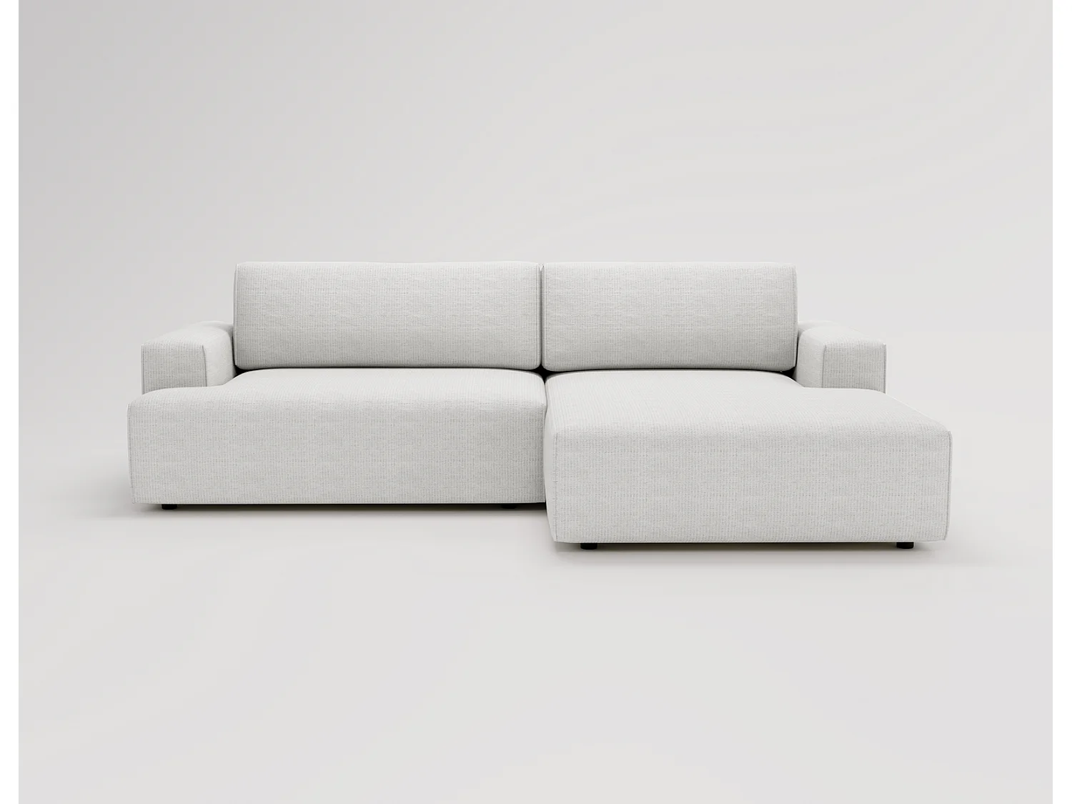Canapé d'angle convertible Boston, canapé-lit 270 cm avec coffre de rangement, 4 places, droit, crème