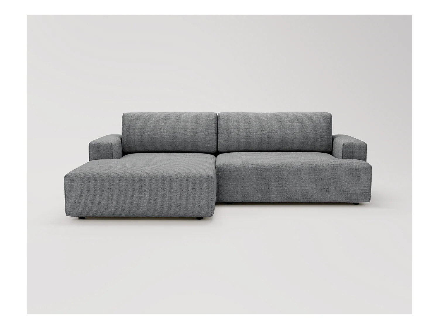 Emporius Boston narożnik rozkładany do salonu - sofa z funkcją spania, mały narożnik, pojemnik na pościel, lewostronny - narożnik szary (Memphis 18)