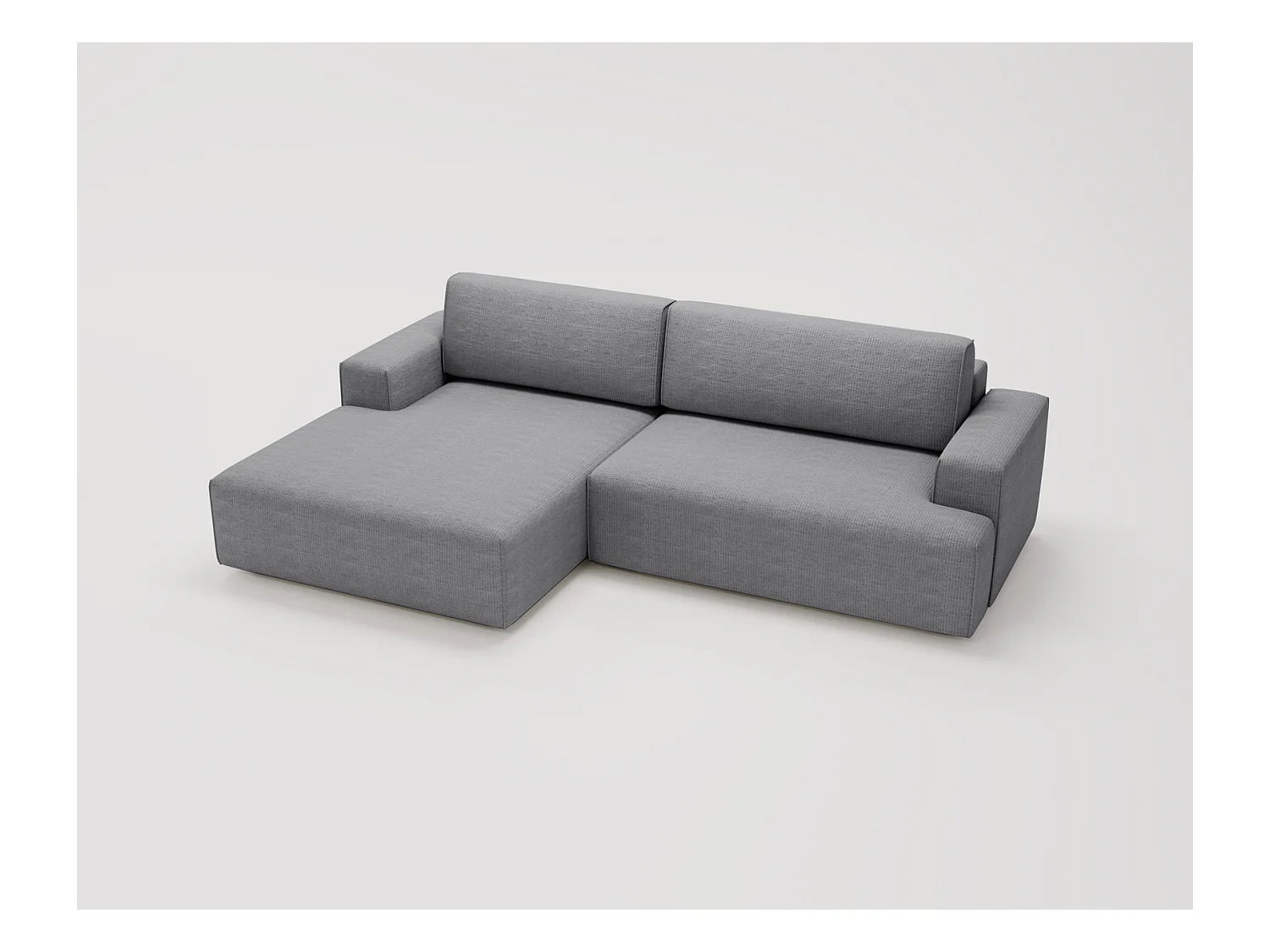 Emporius Boston narożnik rozkładany do salonu - sofa z funkcją spania, mały narożnik, pojemnik na pościel, lewostronny - narożnik szary (Memphis 18)