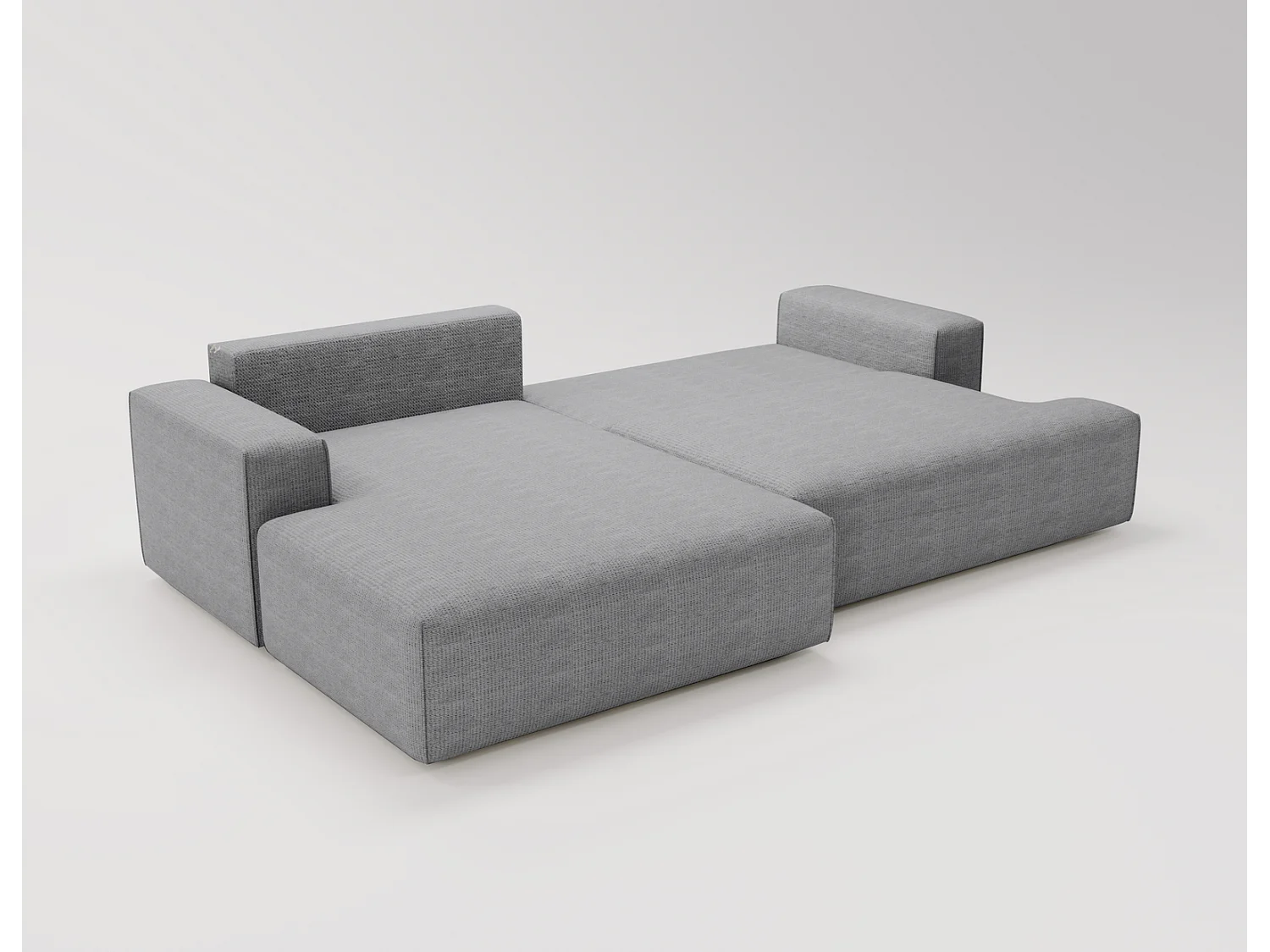 Emporius Boston narożnik rozkładany do salonu - sofa z funkcją spania, mały narożnik, pojemnik na pościel, lewostronny - narożnik szary (Memphis 18)