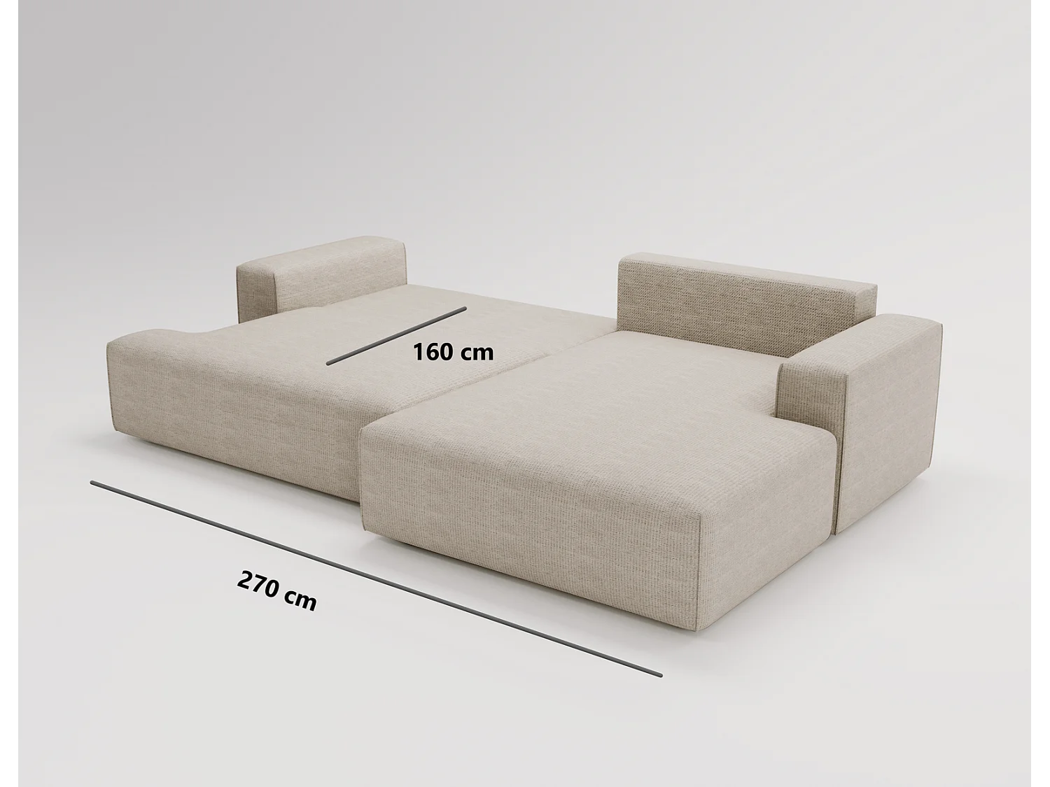Emporius Boston narożnik rozkładany do salonu - sofa z funkcją spania, mały narożnik, pojemnik na pościel, lewostronny - narożnik szary (Memphis 18)