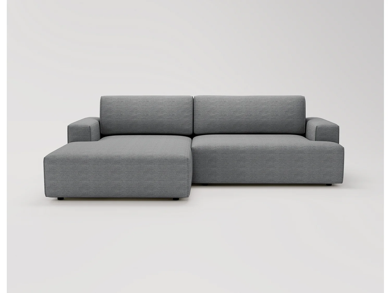 Canapé d'angle convertible Boston, canapé-lit 270 cm avec coffre de rangement, 4 places, gauche, gris